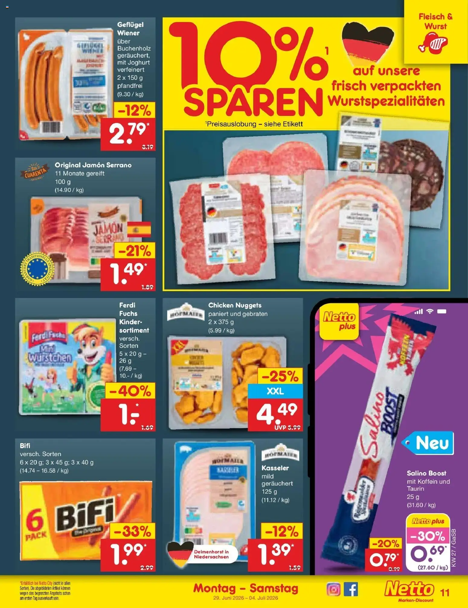 Netto Marken-Discount Prospekt Bremen-Lesum – gültig ab 28.06.2026 | Seite: 15 | Produkte: Joghurt, Bifi, Wurst, Fleisch