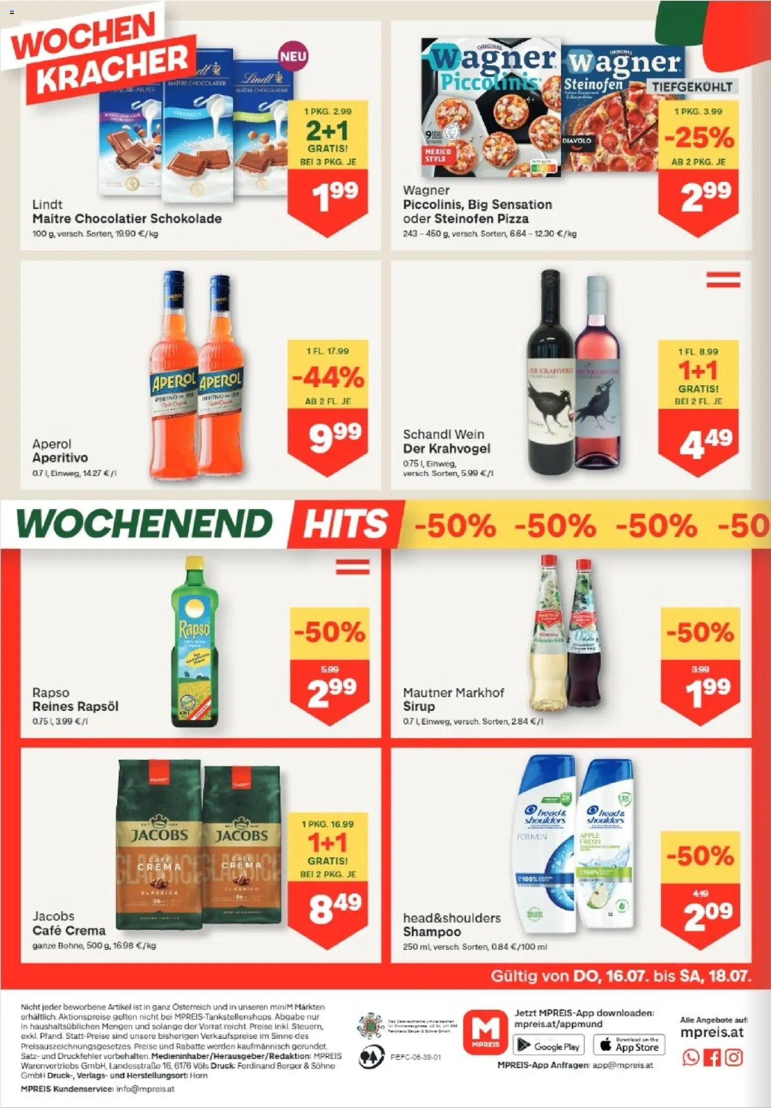 MPREIS Hohenems gültig ab 16.07.2026 | Seite: 12 | Produkte: Apple, Shampoo, Schokolade, Pizza