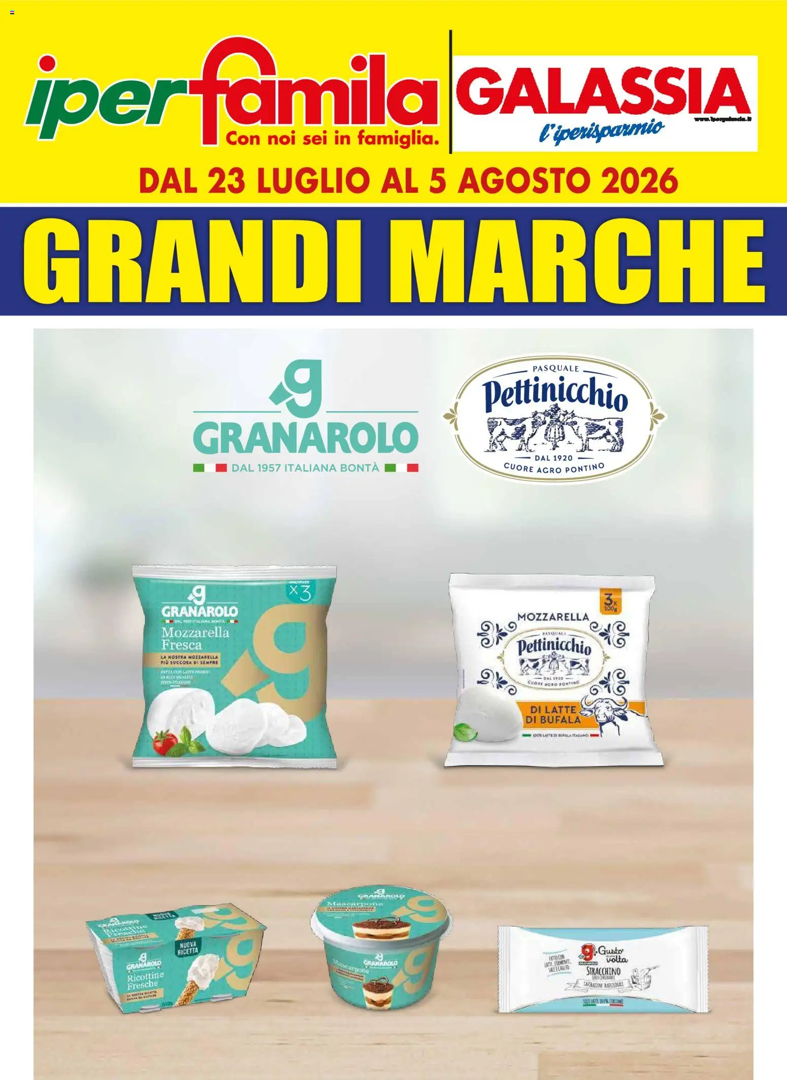 Volantino Famila del 23/07/2026 | Pagina: 1 | Prodotti: Mozzarella, Latte, Stracchino, Mascarpone