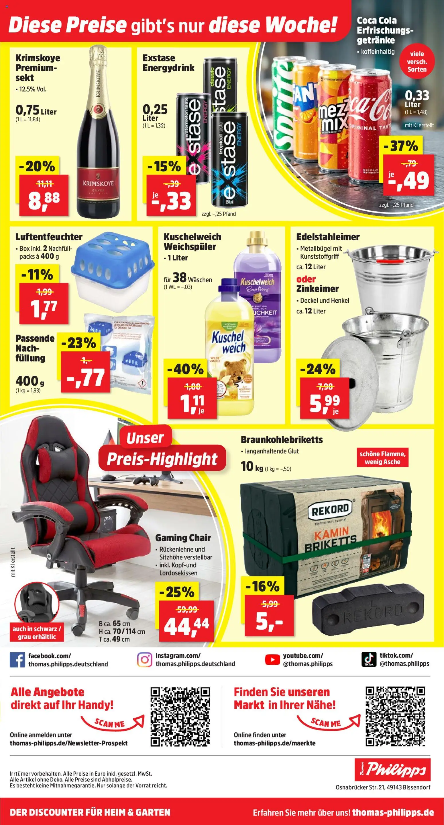 Thomas Philipps Prospekt – gültig ab 05.10.2026 | Seite: 16 | Produkte: Kamin, Coca cola, Box, Weichspüler