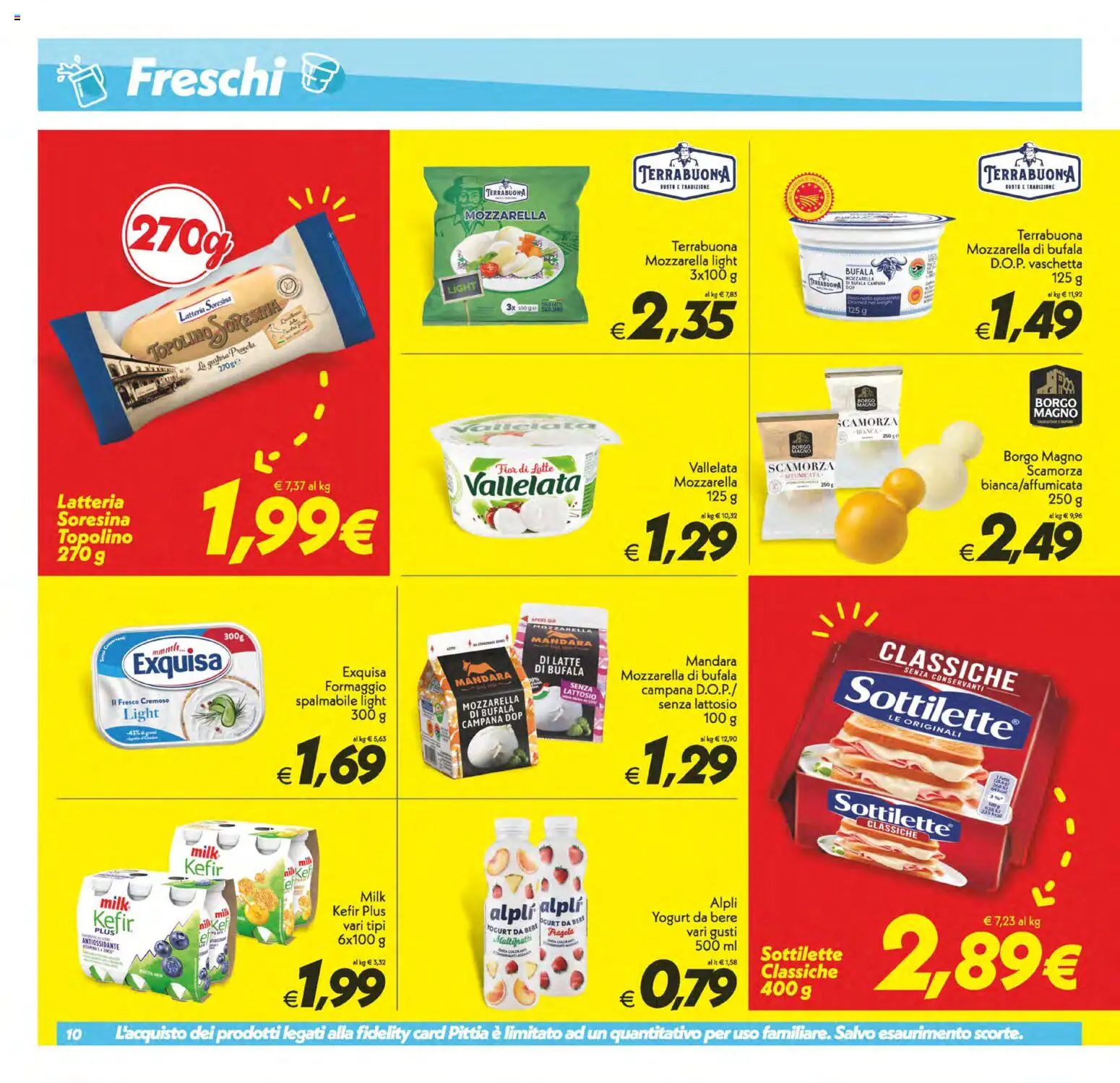 Volantino SuperConveniente del 01/09/2026 | Pagina: 10 | Prodotti: Kefir, Mozzarella senza lattosio, Latte, Mozzarella di bufala