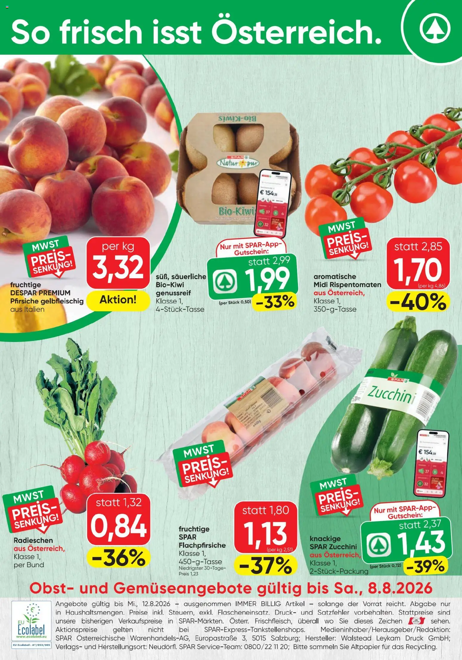 Spar - Flugblatt gültig ab 06.08.2026 | Seite: 16 | Produkte: Obst
