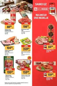 Maxi katalog - pregled Maxi kataloga - važi od 18.06.2026 | Strana: 23 | Proizvode: Pileća prsa, Svinjski vrat, Šunka, Kobasica