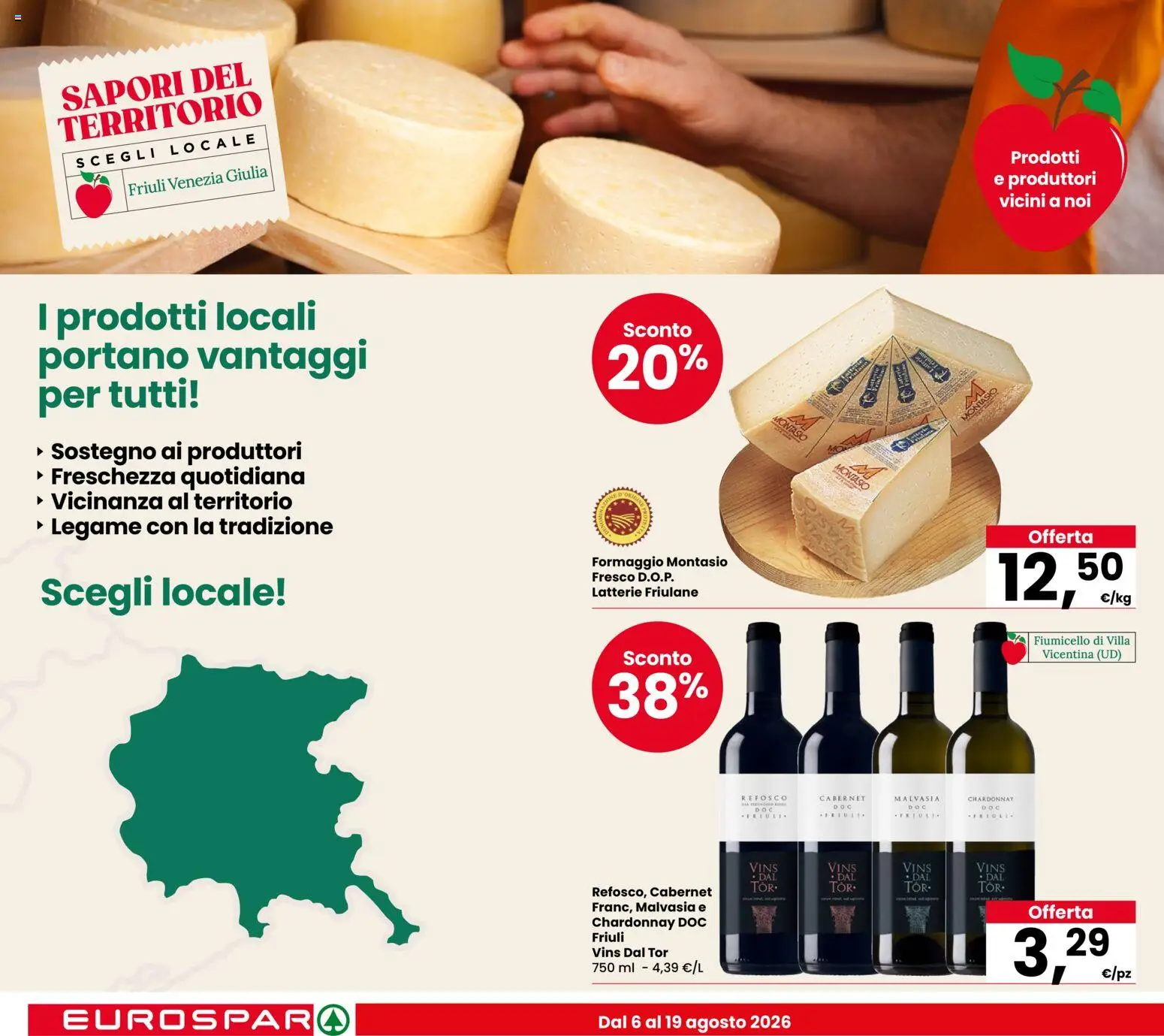 Volantino Eurospar del 11/08/2026 | Pagina: 2 | Prodotti: Formaggio, Formaggio montasio