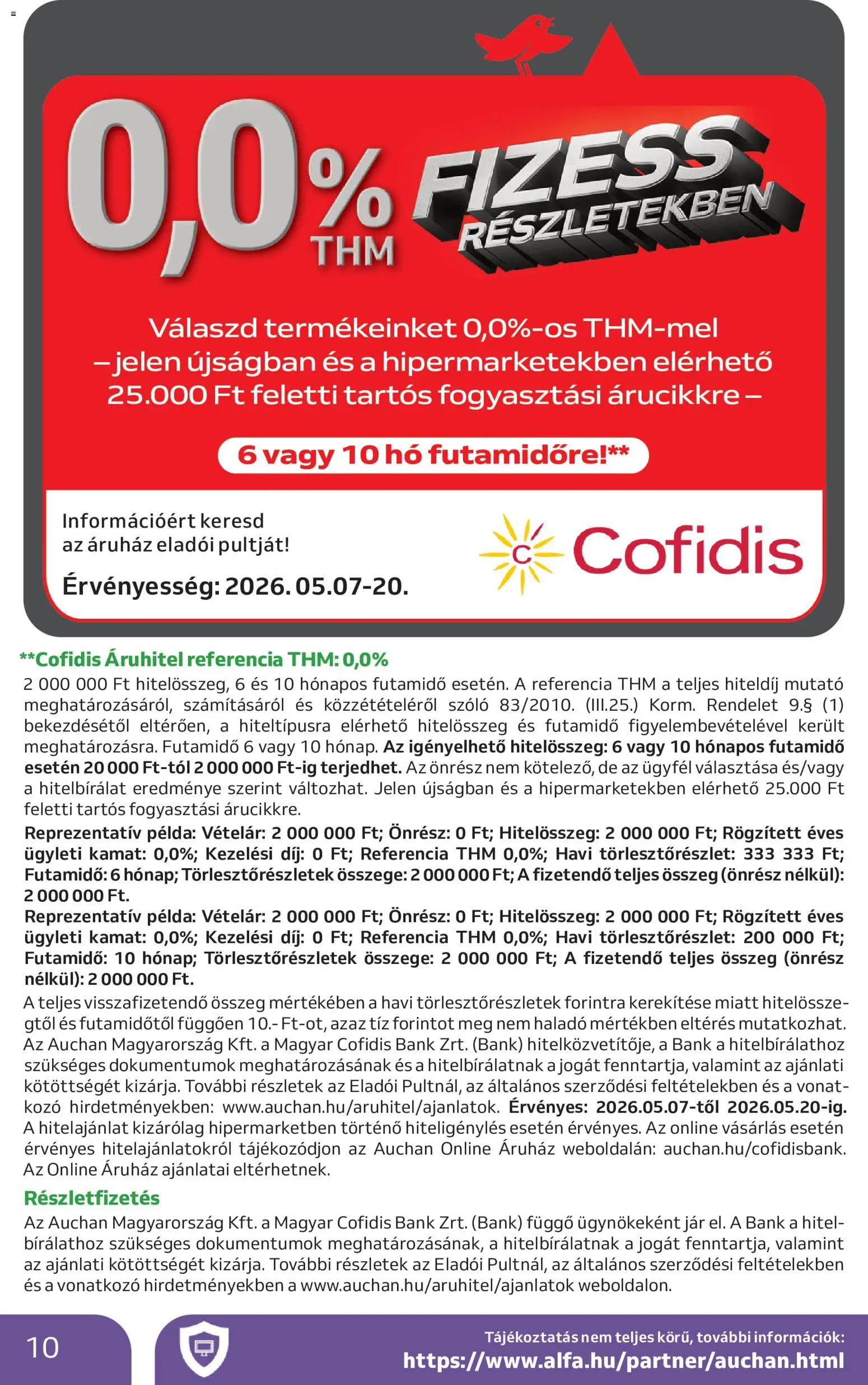 Auchan akciós ujság - amely érvényes a következő dátumtól: 07.05.2026 | Oldal: 10 | Termékek: Szőlő