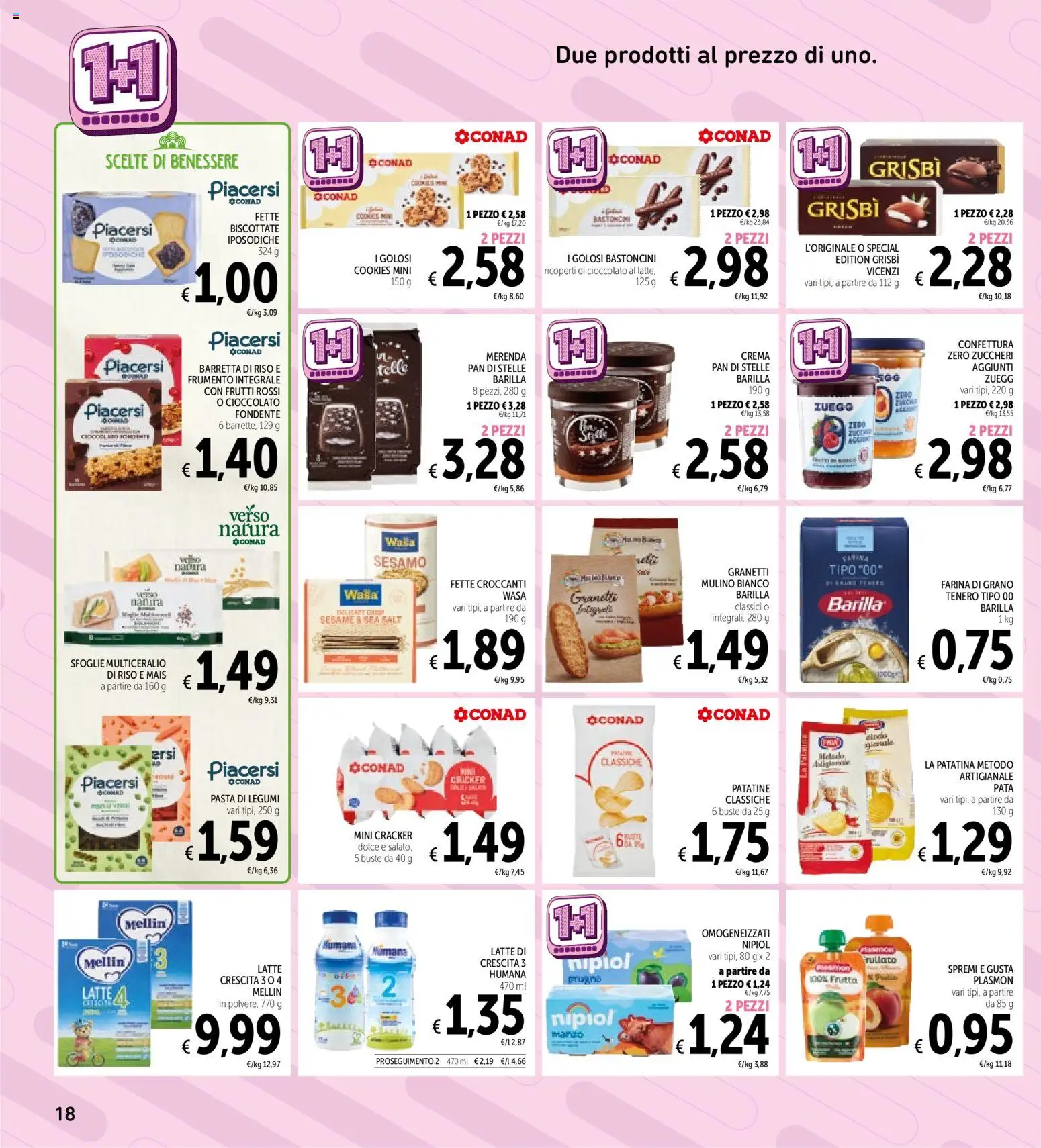 Volantino Spazio Conad del 24/08/2026 | Pagina: 18 | Prodotti: Barilla, Mais, Sesamo, Fette biscottate
