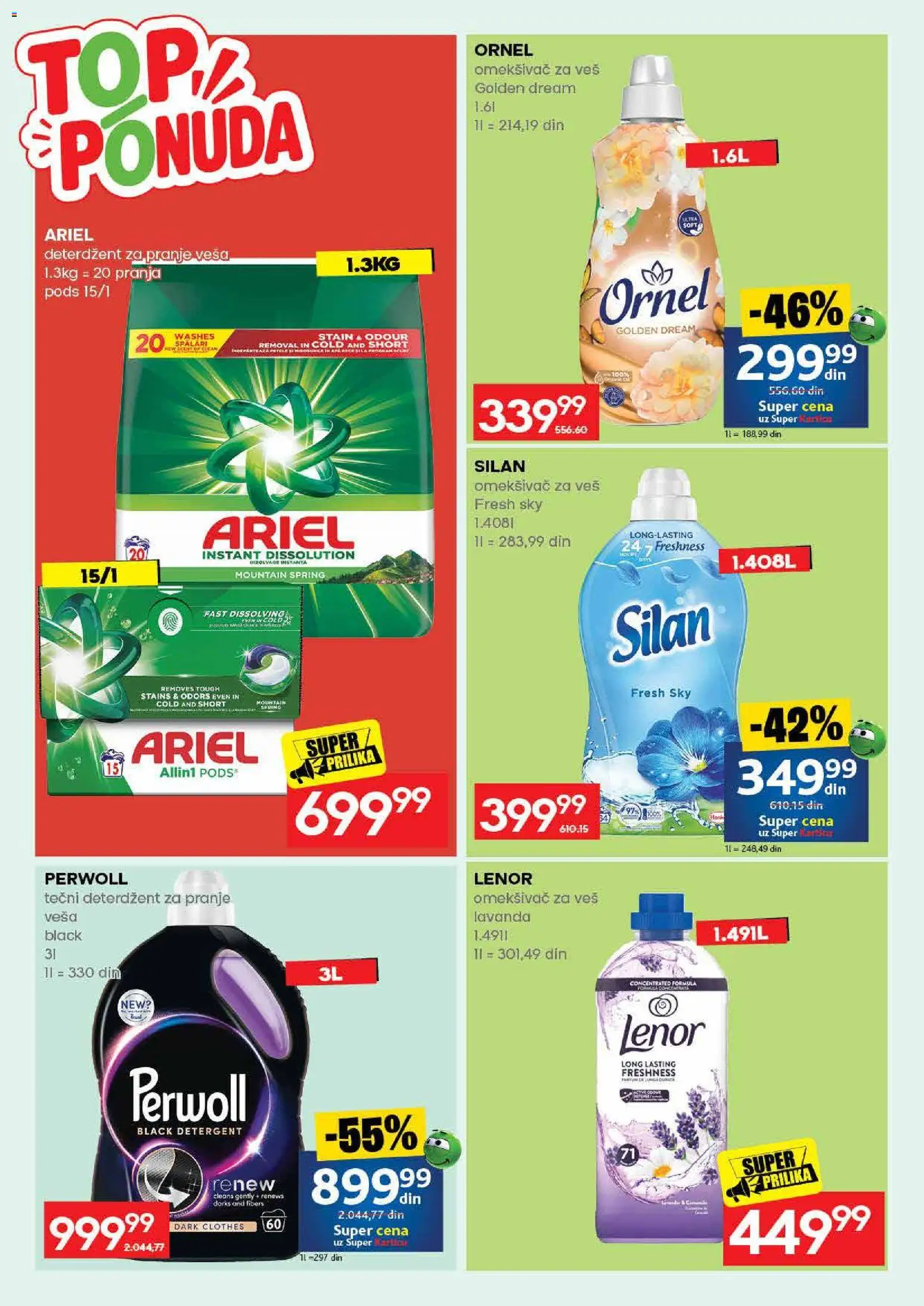 Idea katalog - važi od 31.08.2026 | Strana: 54 | Proizvode: Lenor, Perwoll, Silan, Omekšivač za veš