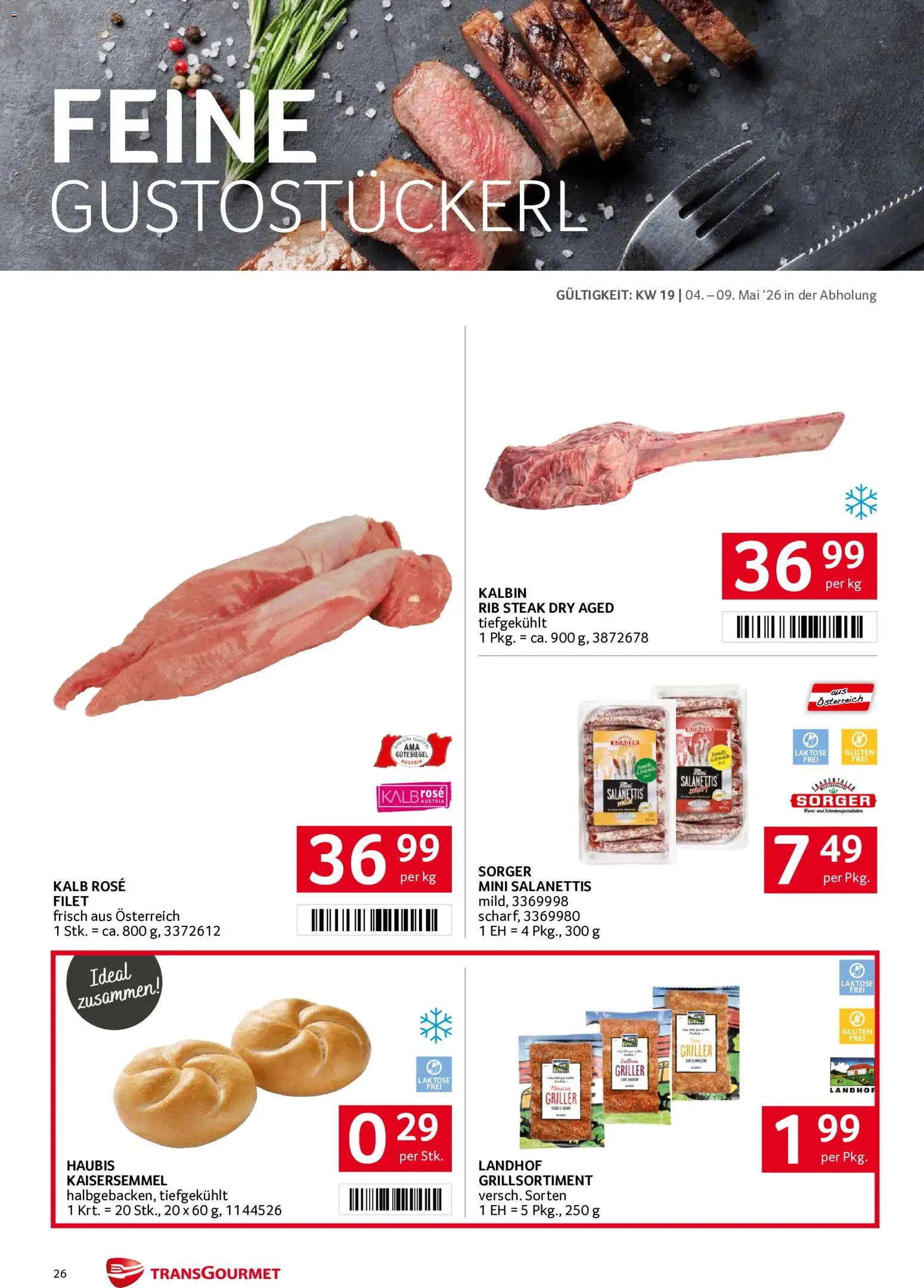 Transgourmet Flugblatt gültig ab 04.05.2026 | Seite: 26 | Produkte: Wurst