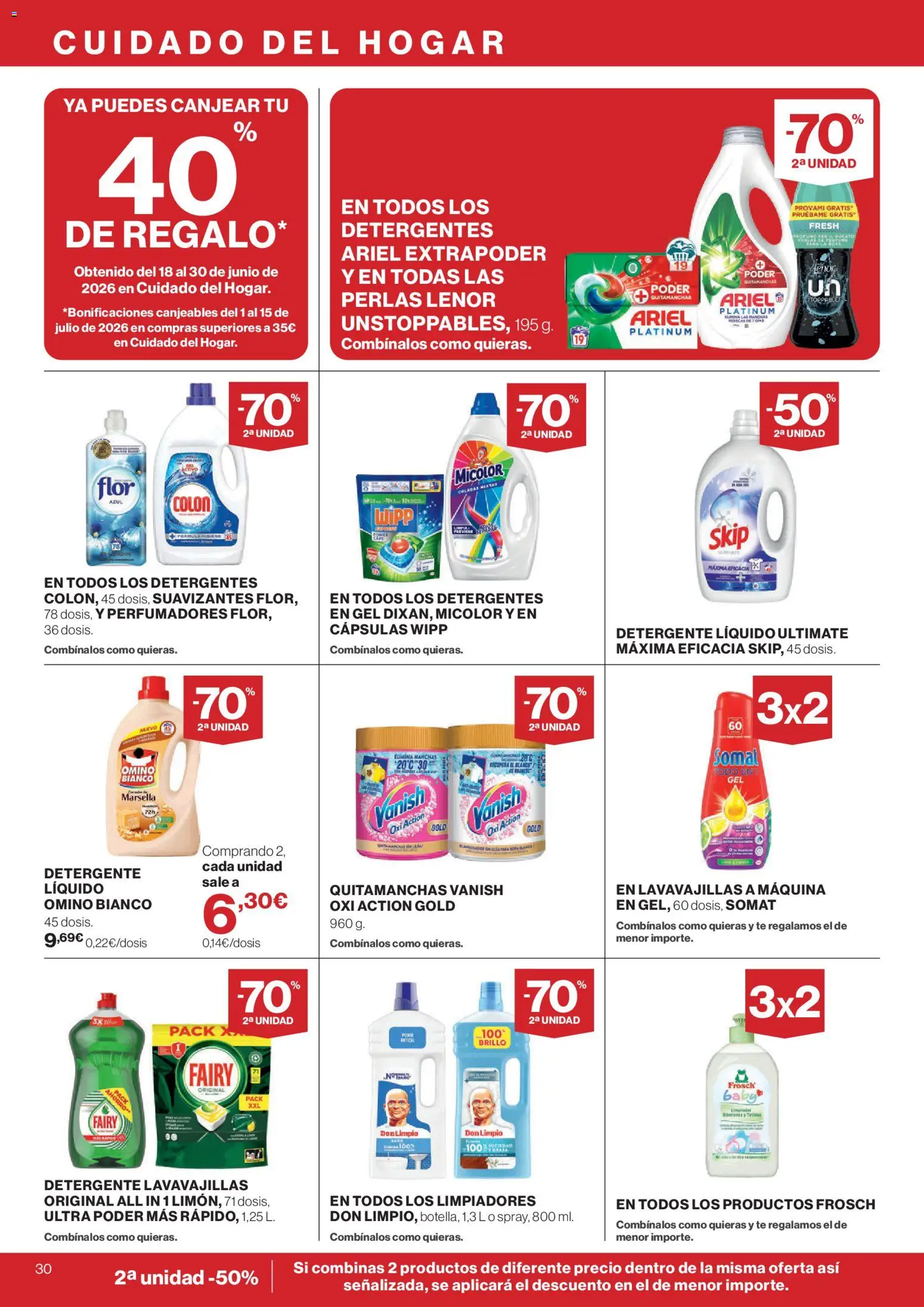 Supercor Canarias │ válido desde el 01/07/2026 | Página: 30 | Productos: Quitamanchas, Detergente, Detergente líquido, Lavavajillas