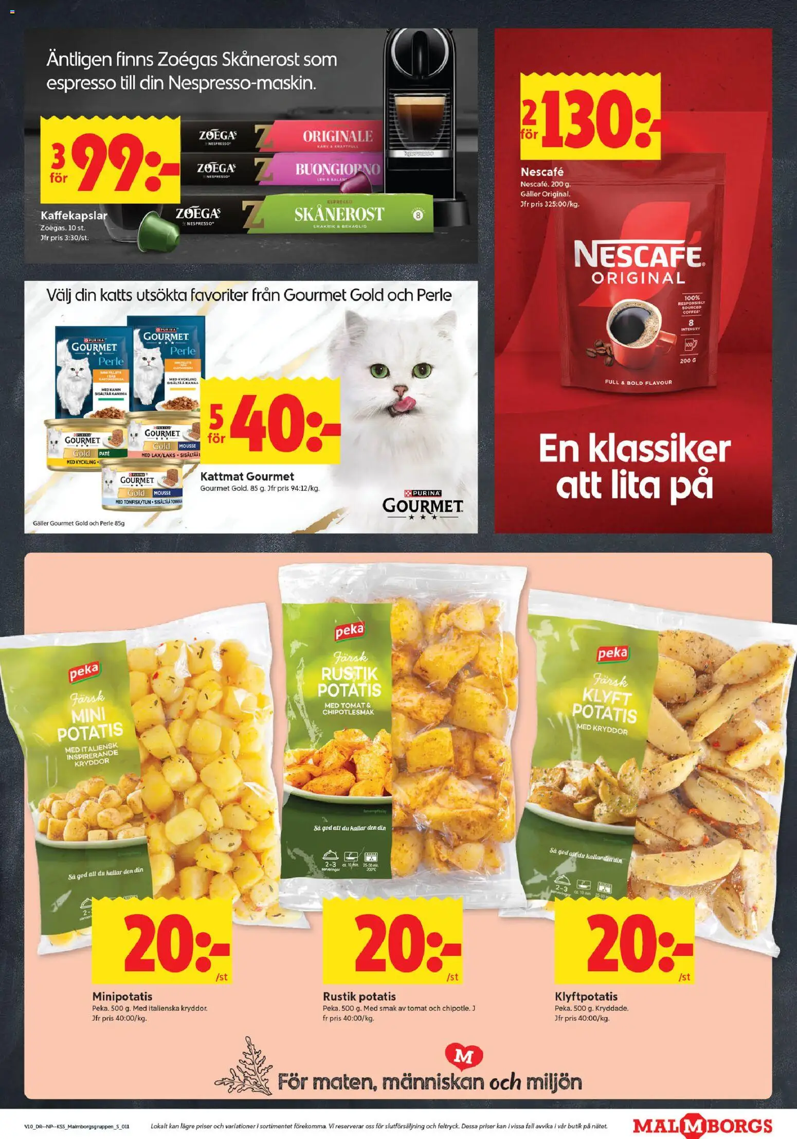 ICA Kvantum reklamblad aktuell från 02.03.2026 | Sida: 11 | Produkter: Mousse, Kaffekapslar, Potatis, Kattmat