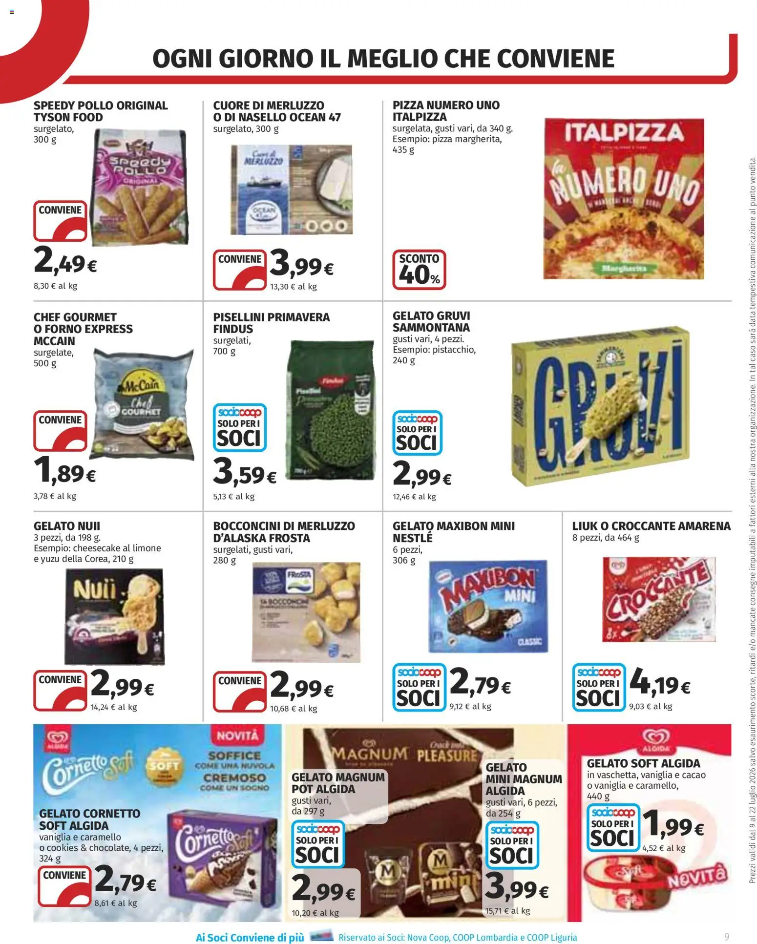 Volantino COOP del 09/07/2026 | Pagina: 9 | Prodotti: Pizza, Cacao, Forno, Amarena