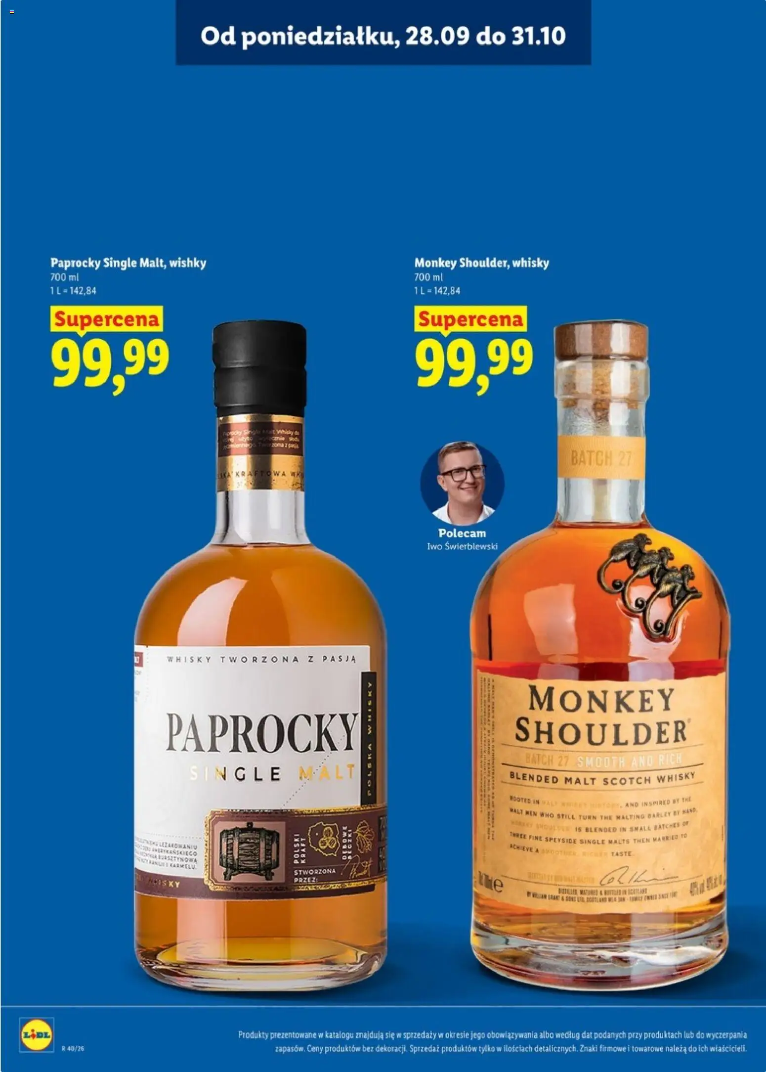 Lidl Katalog alkoholi mocnych od 28.09.2026 | Strona: 13 | Produkty: Scotch whisky, Monkey shoulder, Whisky