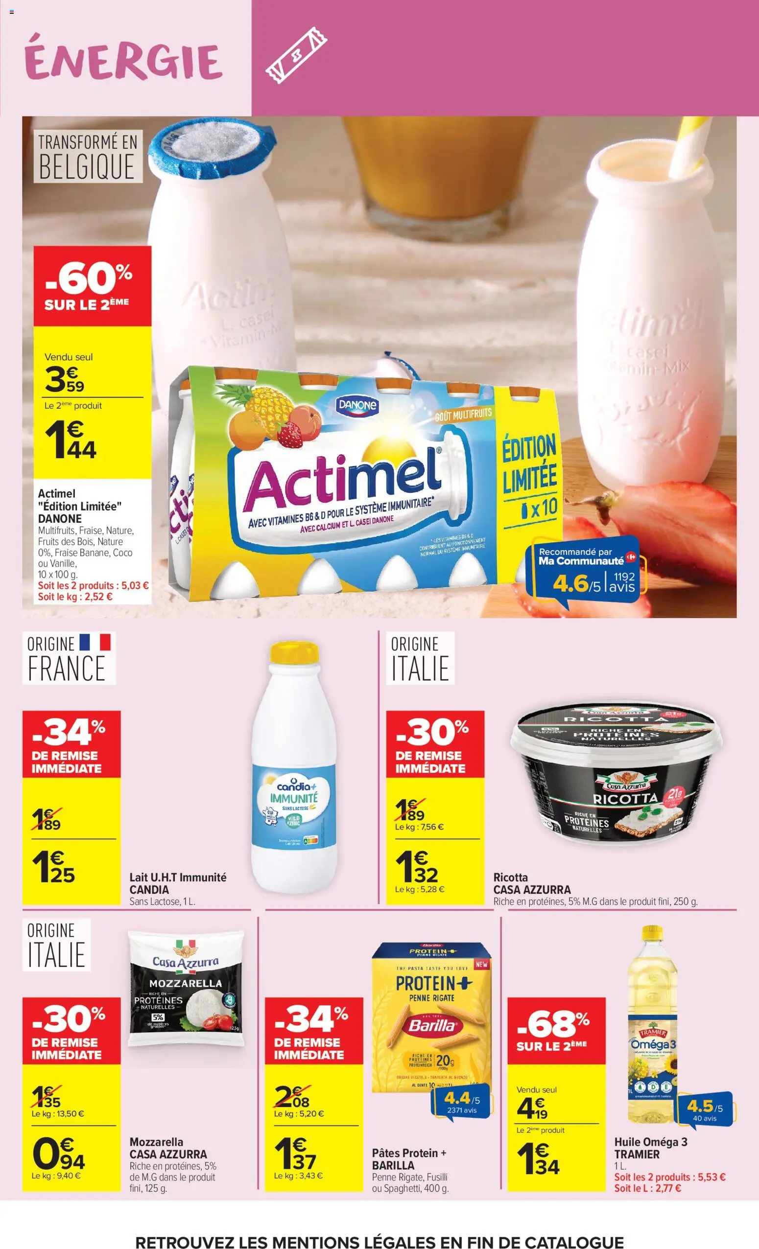 {H1} | Page: 37 | Produits: Candia, Fruits, Lait, Pâtes
