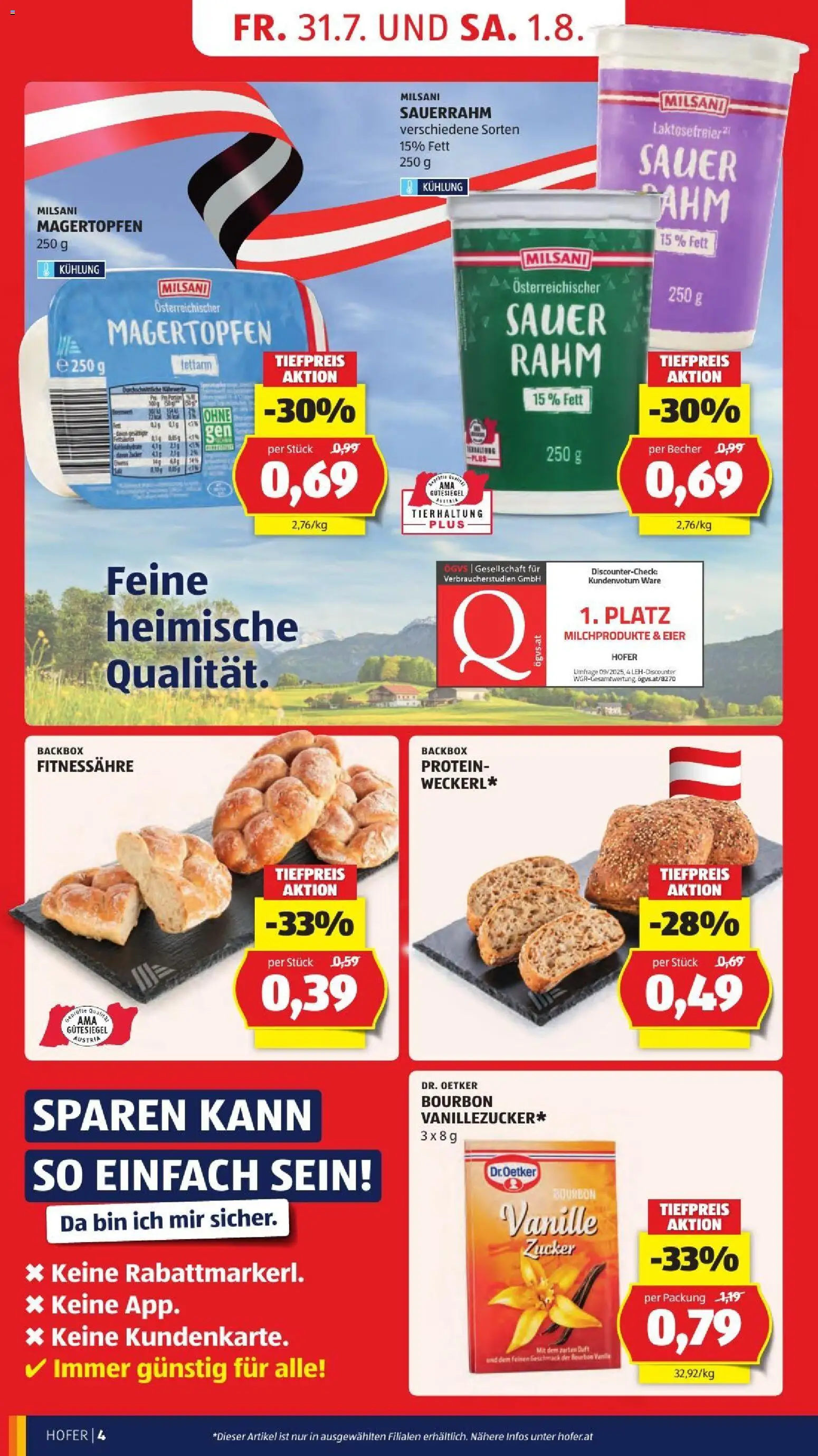 Hofer Flugblatt gültig ab 31.07.2026 | Seite: 6 | Produkte: Zucker, Duft, Sauerrahm, Bourbon
