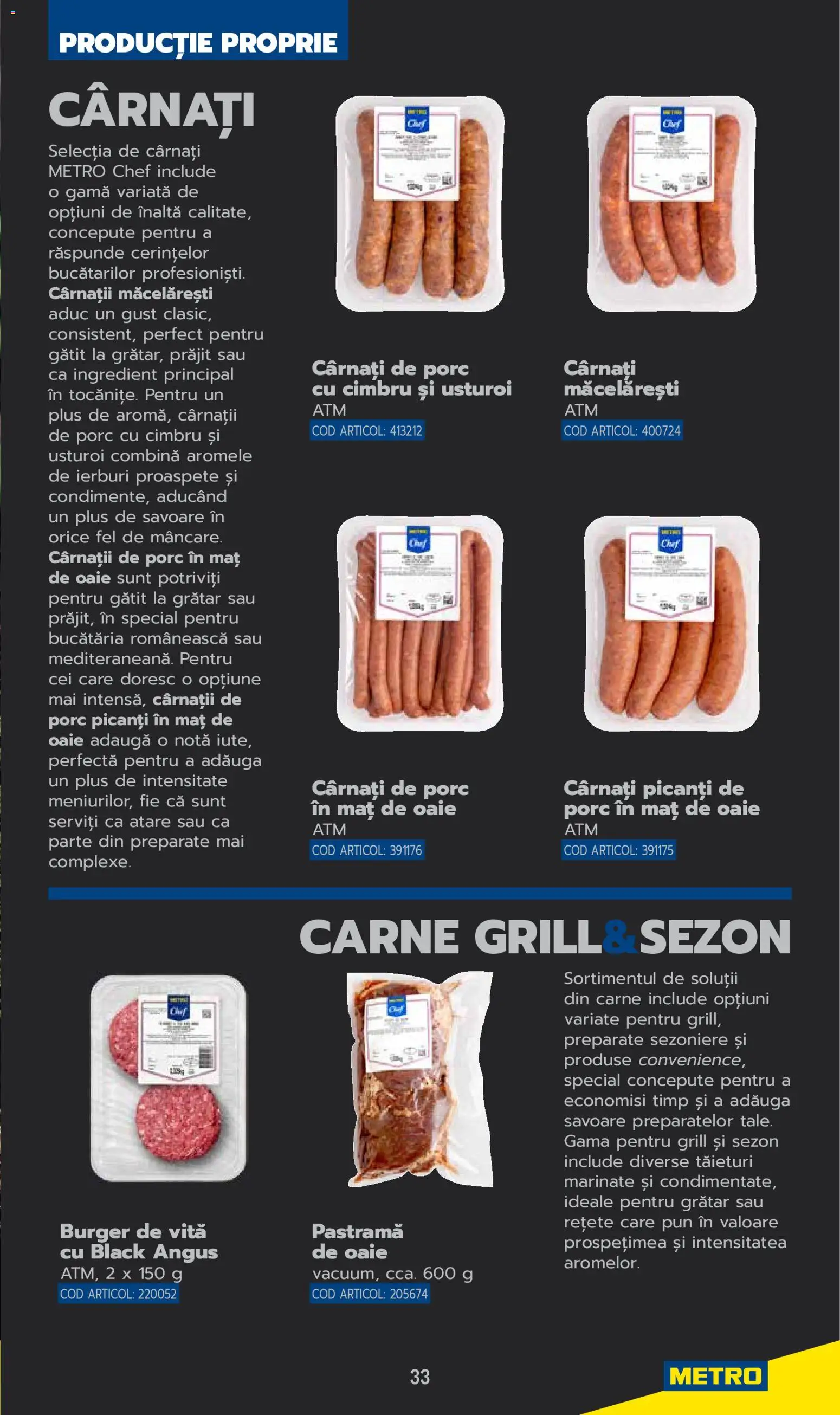 Noul catalog Metro – valabil de la 03.06.2025 | Pagină: 33 | Produse: Grill, Burger, Cârnați, Usturoi