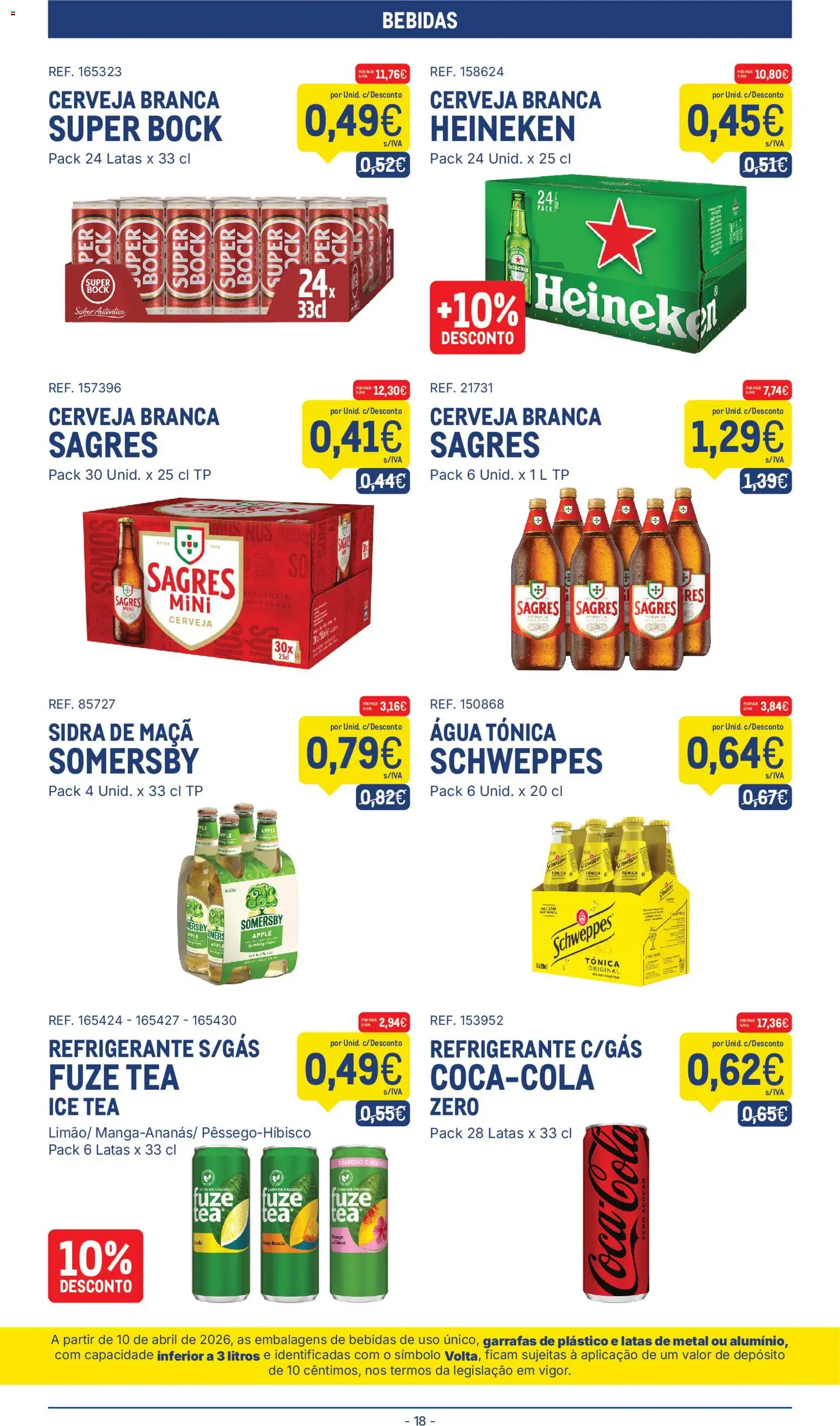 Makro folheto │ válido de 11/08/2026 | Página: 18 | Produtos: Refrigerante, Super bock, Água tónica, Cerveja