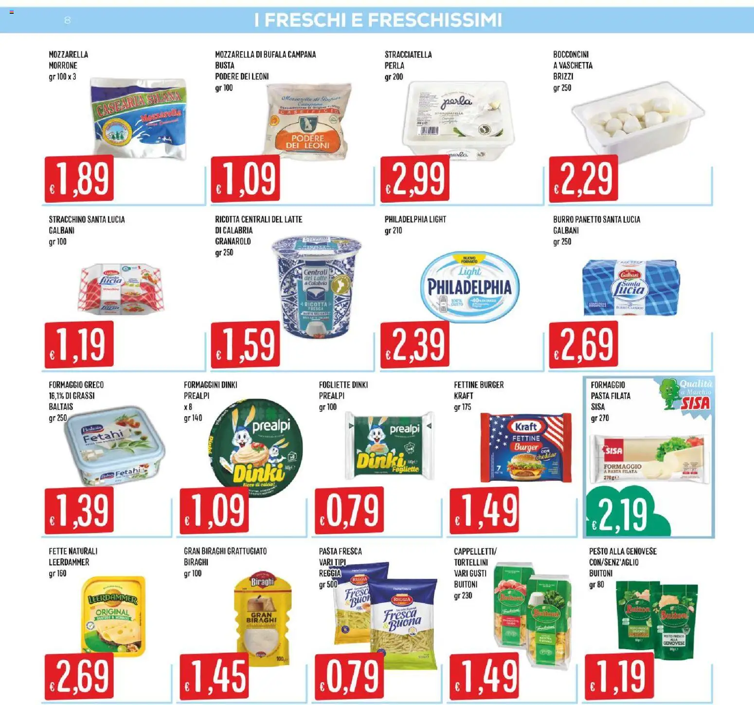Volantino SISA del 01/10/2026 | Pagina: 8 | Prodotti: Cheddar, Latte, Burro, Frisco