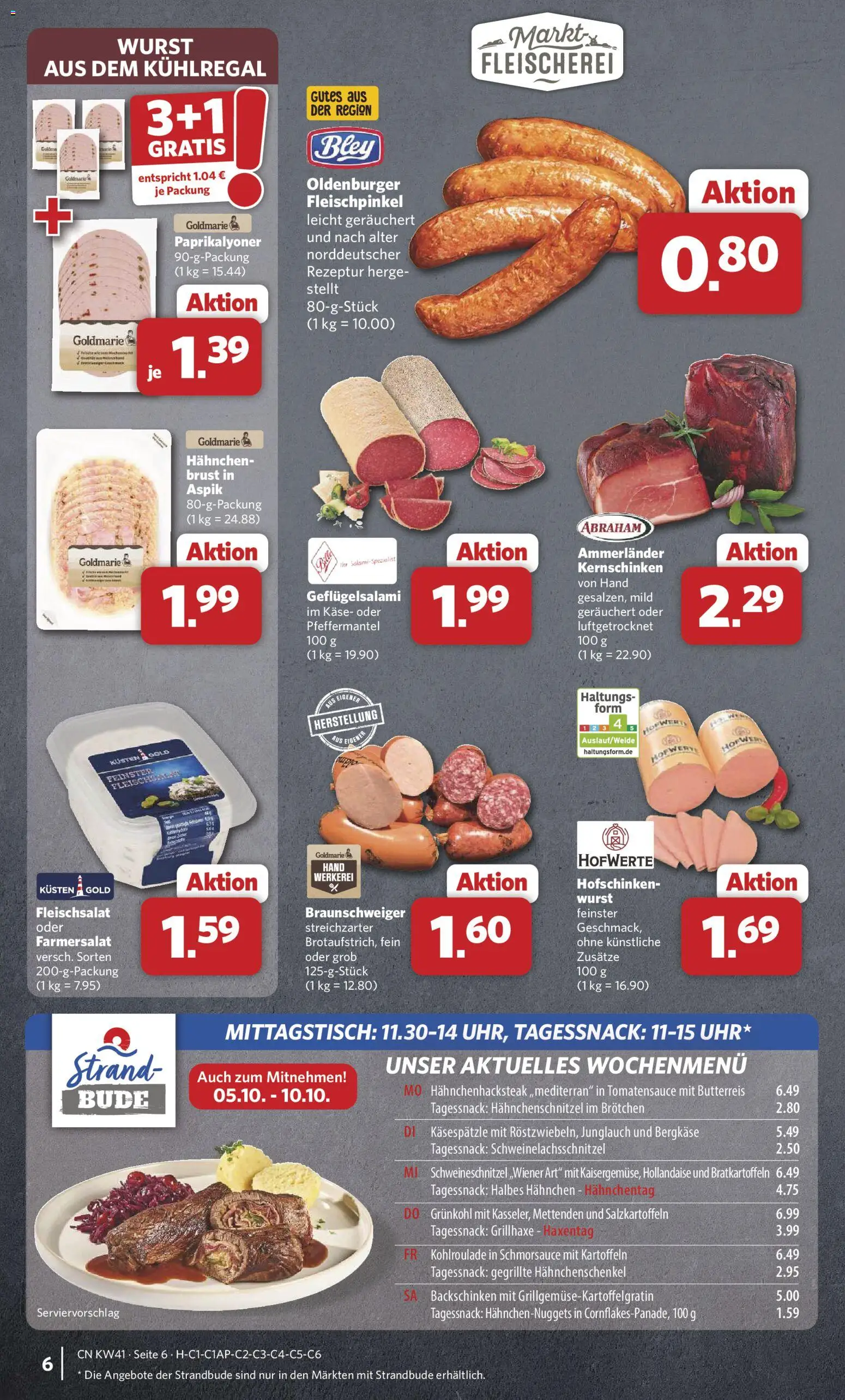 Combi Prospekt – gültig ab 05.10.2026 | Seite: 6 | Produkte: Hahnchen, Hahnchenschenkel, Wurst, Salami