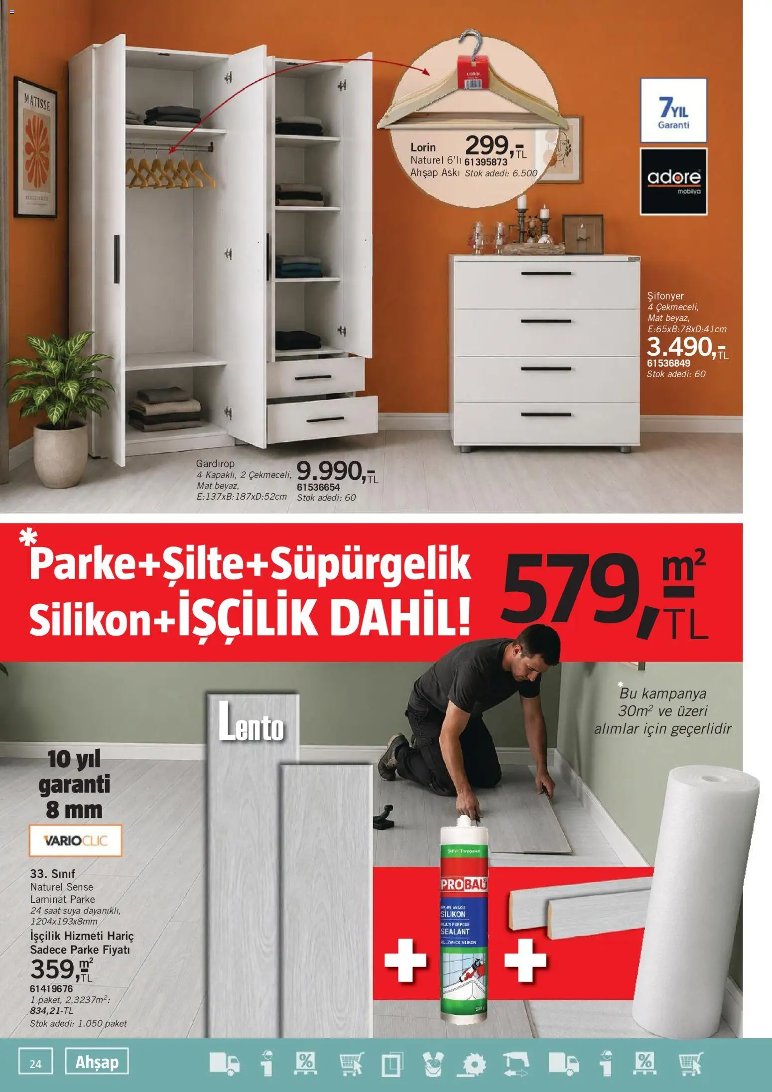 Bauhaus Katalog - 04 Temmuz 2026 tarihinden itibaren geçerlidir | Sayfa: 24 | Ürünler: Askı, Gardırop, Şifonyer, Saat
