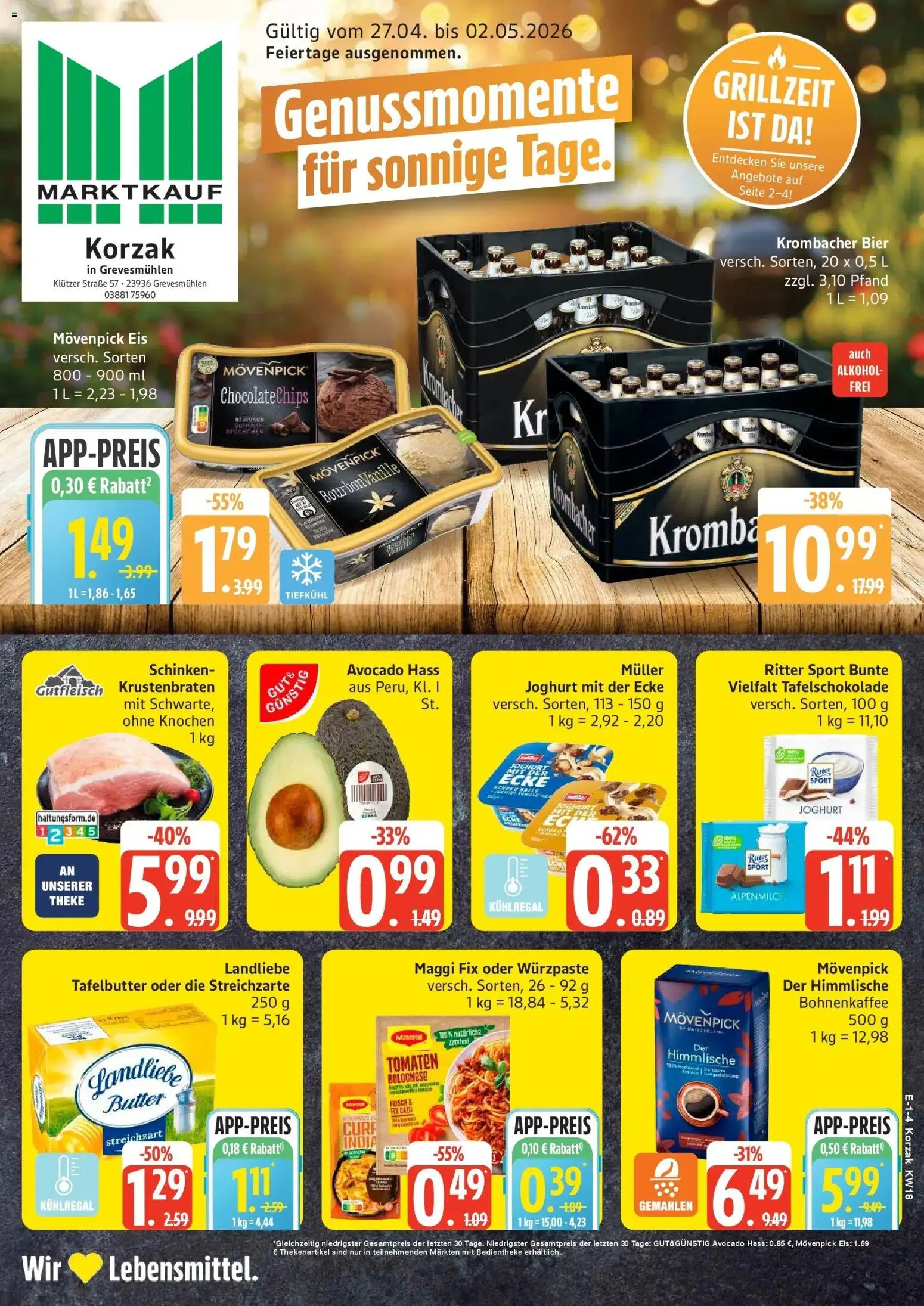 Marktkauf Prospekt Grevesmühlen	 – gültig ab 27.04.2026 | Seite: 1 | Produkte: Maggi, Butter, Bier, Tomaten