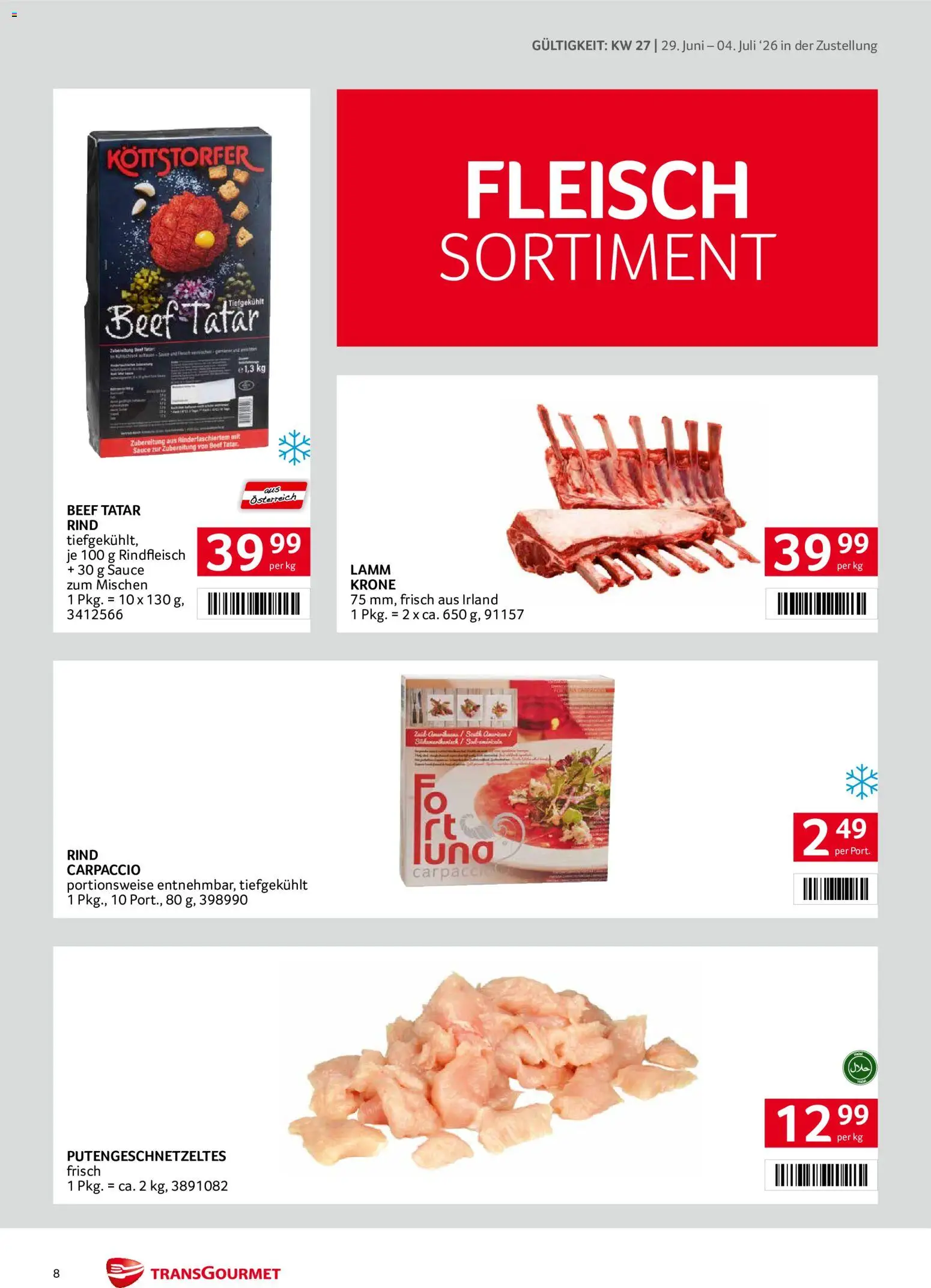 Transgourmet Zustellaktion gültig ab 29.06.2026 | Seite: 8 | Produkte: Rindfleisch