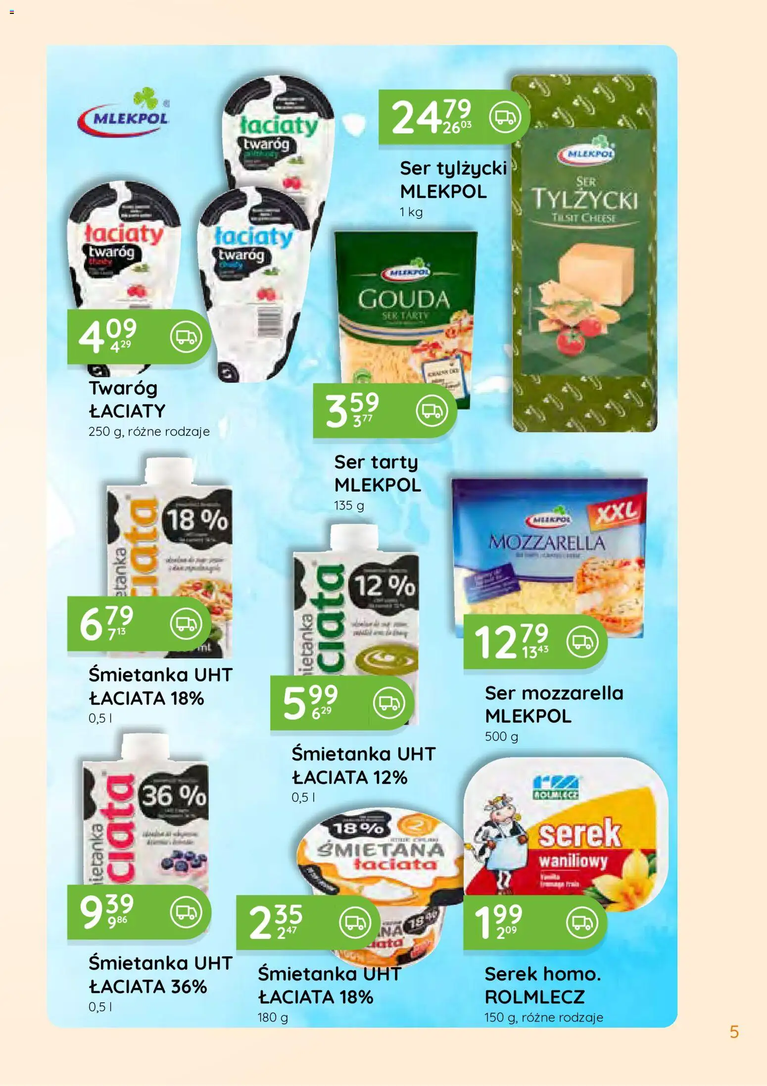 Eurocash gazetka - Południowy Wschód od 27.07.2026 | Strona: 5 | Produkty: Serek, Ser, Śmietana, Twaróg