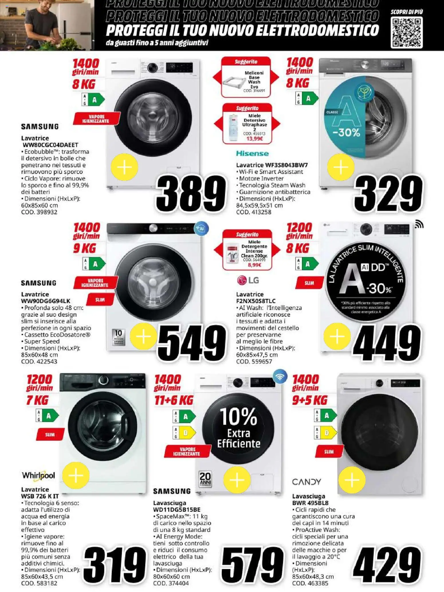 Volantino Media World del 30/10/2026 | Pagina: 21 | Prodotti: Lavasciuga, Detergente, Lavatrice, Samsung