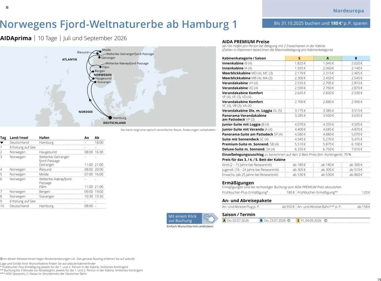 Aida Sommer 2026 – gültig ab 01.03.2026 | Seite: 19 | Produkte: Bett