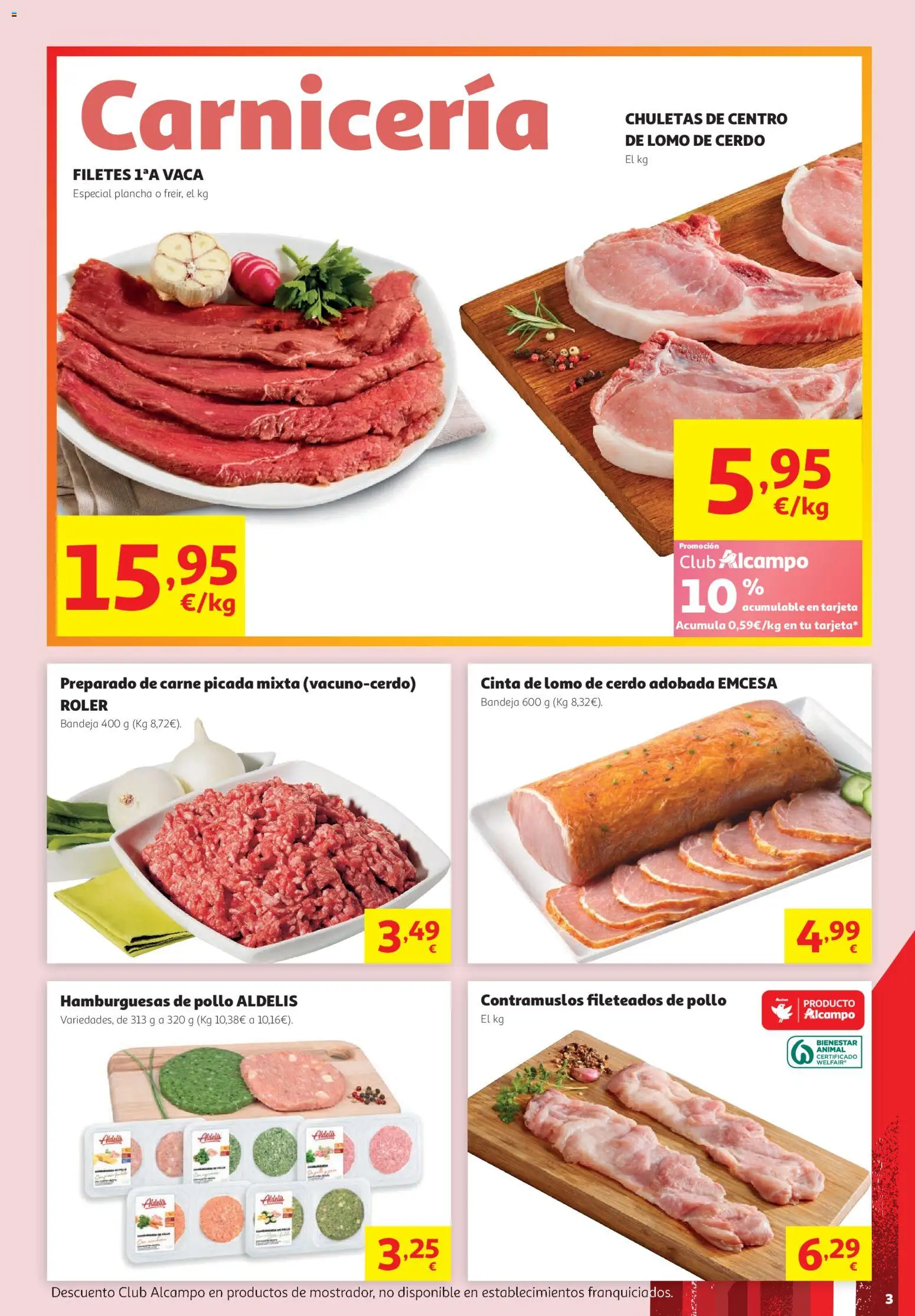 Alcampo folleto │ válido desde el 16.06.2026 | Página: 3 | Productos: Cerdo, Plancha, Bandeja