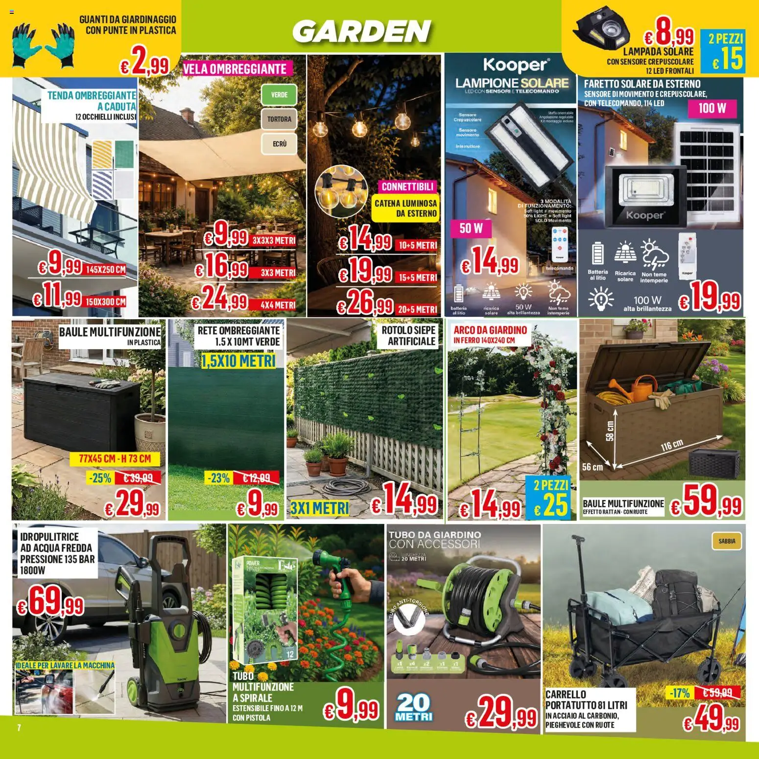 Volantino Satur del 05.06.2026 | Pagina: 7 | Prodotti: Faretto, Tenda, Carrello, Batteria