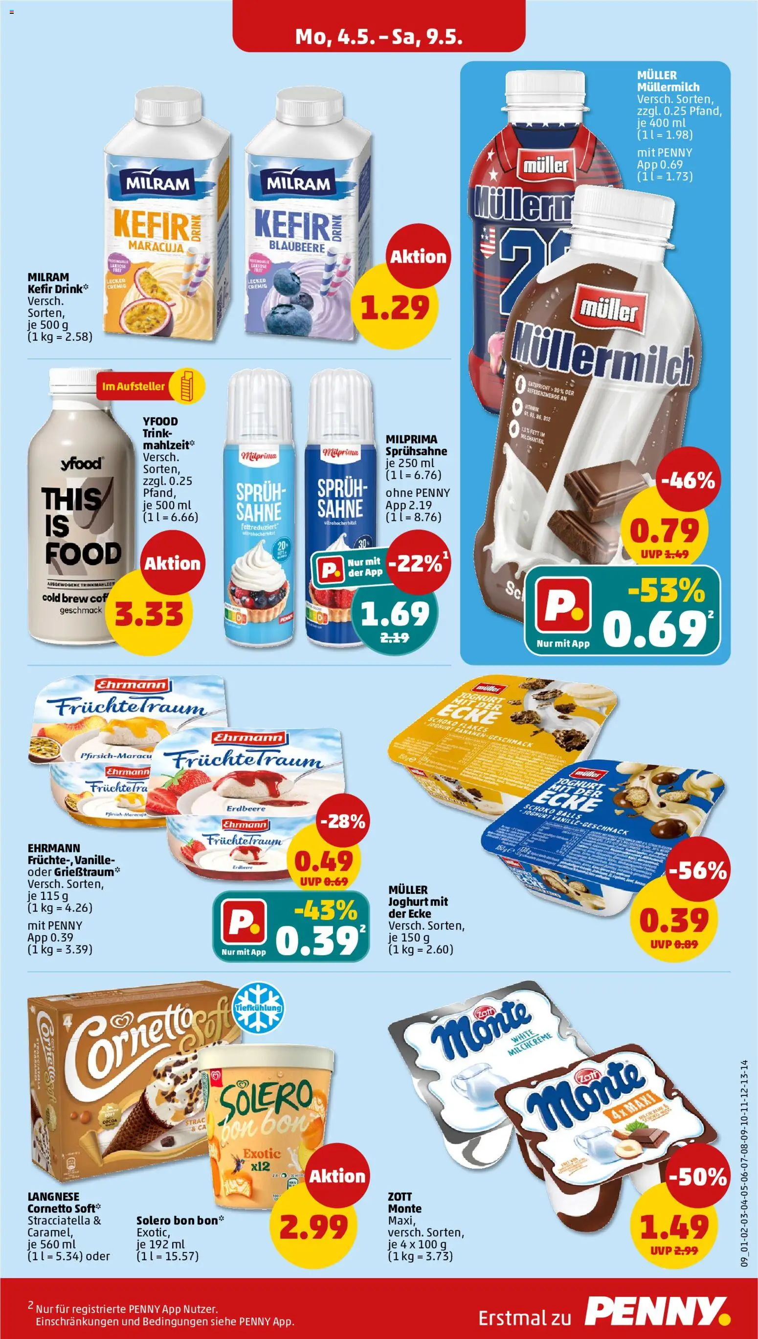 Penny Prospekt 	 – gültig ab 04.05.2026 | Seite: 13 | Produkte: Langnese, Kefir, Joghurt, Muller mullermilch
