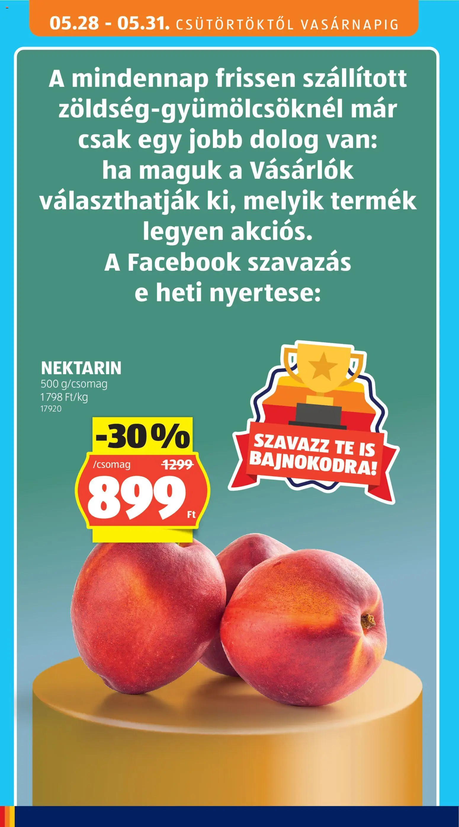 Aldi akciós ujság - amely érvényes a következő dátumtól: 28.05.2026 | Oldal: 8 | Termékek: Nektarin
