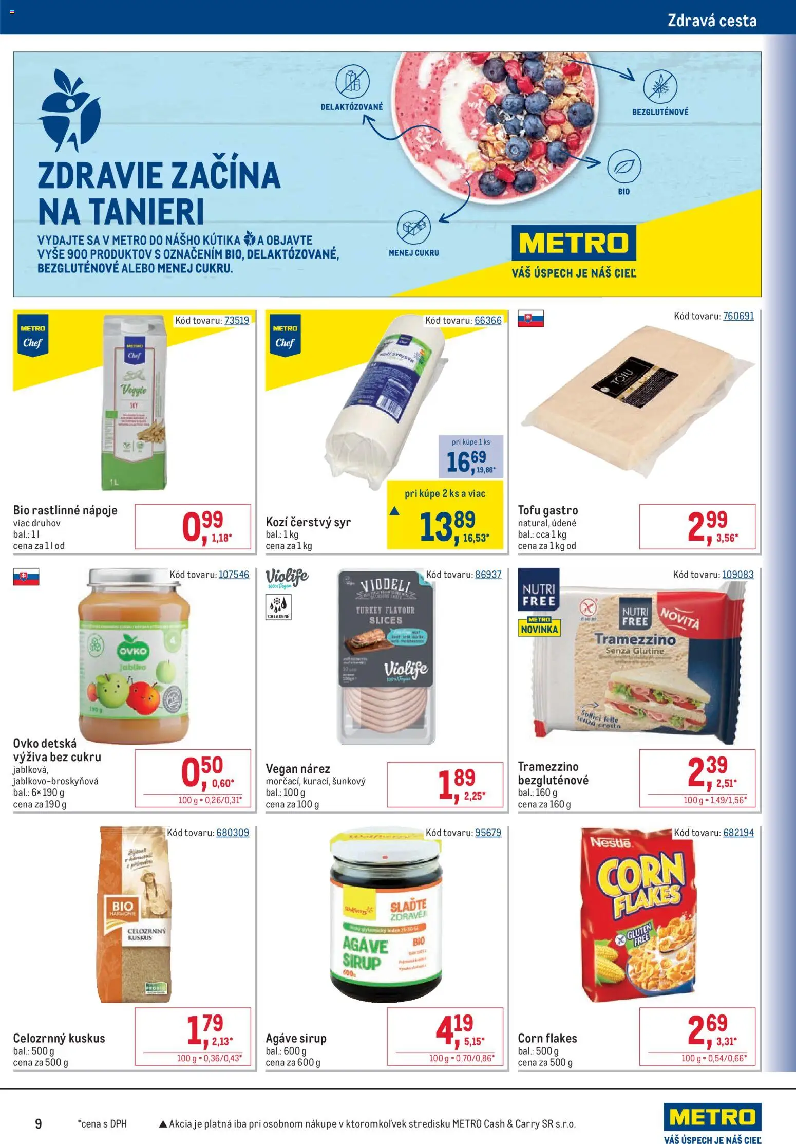 Nové Metro akcie – leták je platný od 15.07.2026 | Strana: 9 | Produkty: Syr, Tofu