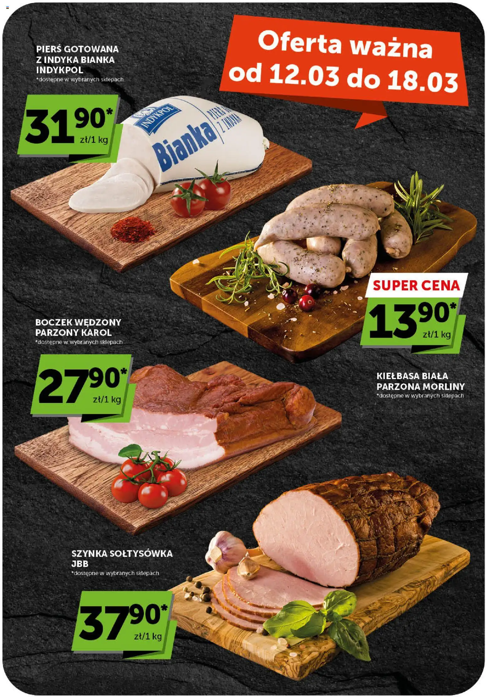 Groszek gazetka od 12.03.2026 | Strona: 18 | Produkty: Kiełbasa, Szynka, Boczek wędzony, Boczek