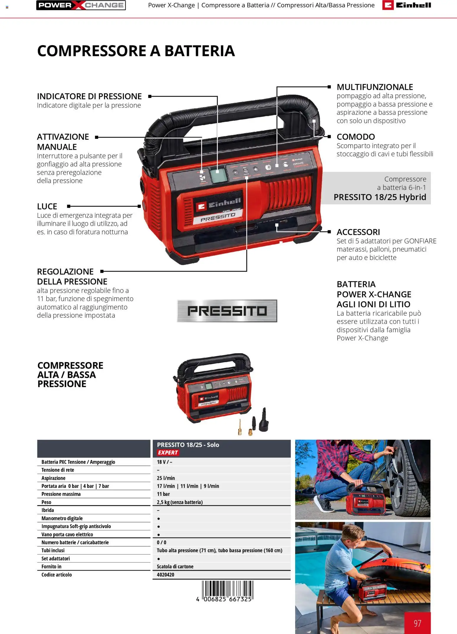Volantino Einhell del 17.03.2026 | Pagina: 99 | Prodotti: Tubo, Manometro, Batterie, Caricabatterie