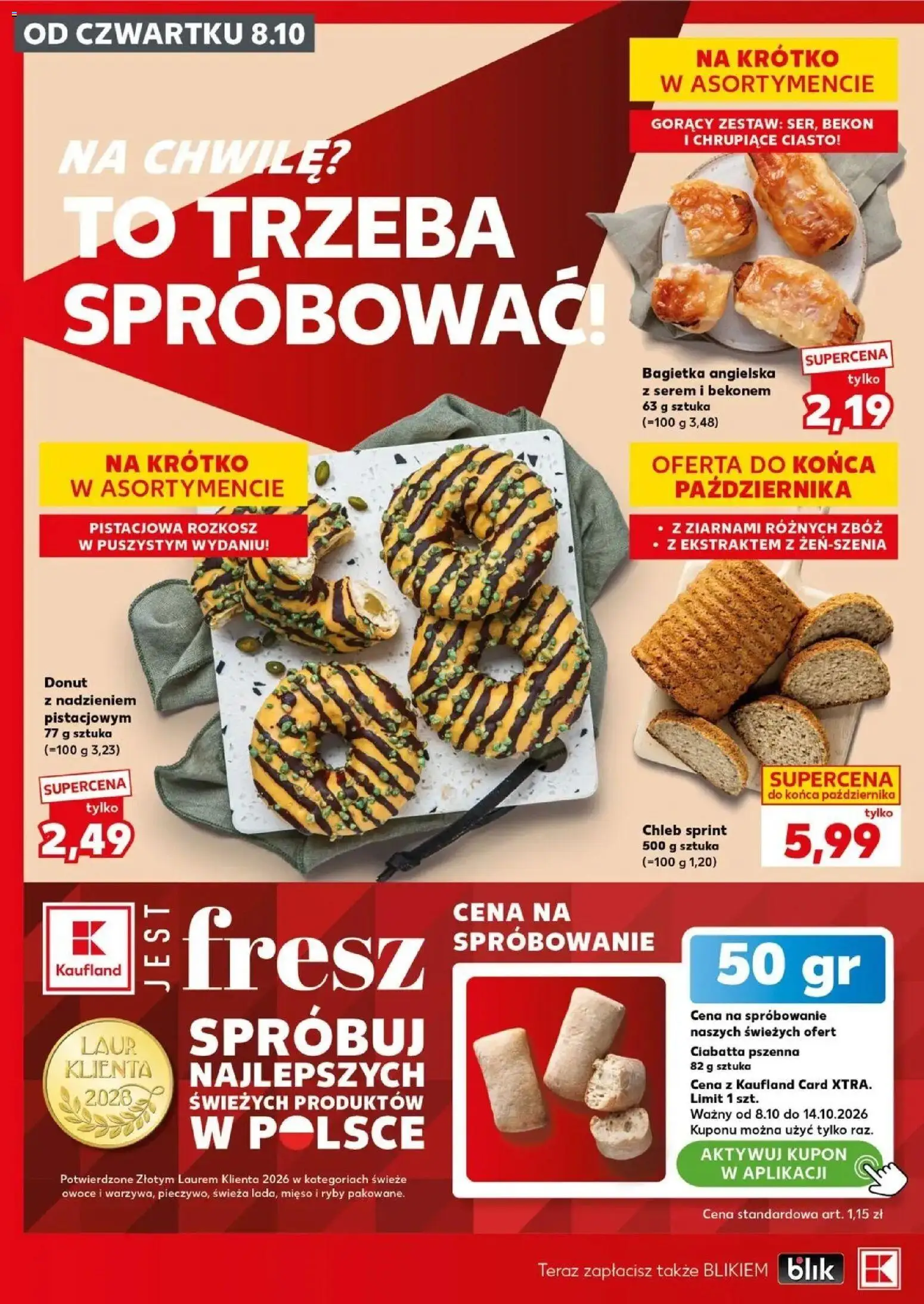 Kaufland gazetka - Mocny start od 12.10.2026 - od jutra PDF | Strona: 14 | Produkty: Mięso, Donut, Ryby, Ciabatta