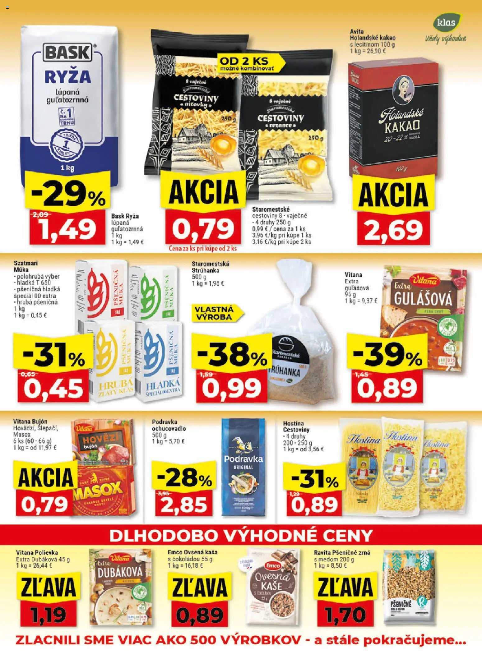 Nové Klas akcie – leták je platný od 31.08.2026 | Strana: 14 | Produkty: Strúhanka, Ovsená kaša, Múka, Holandské kakao