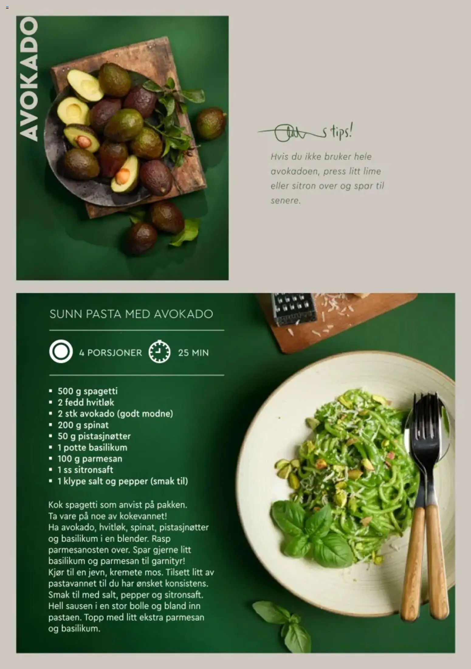 {H1} | Side: 8 | Produkter: Avokado, 1, Spinat, Topp