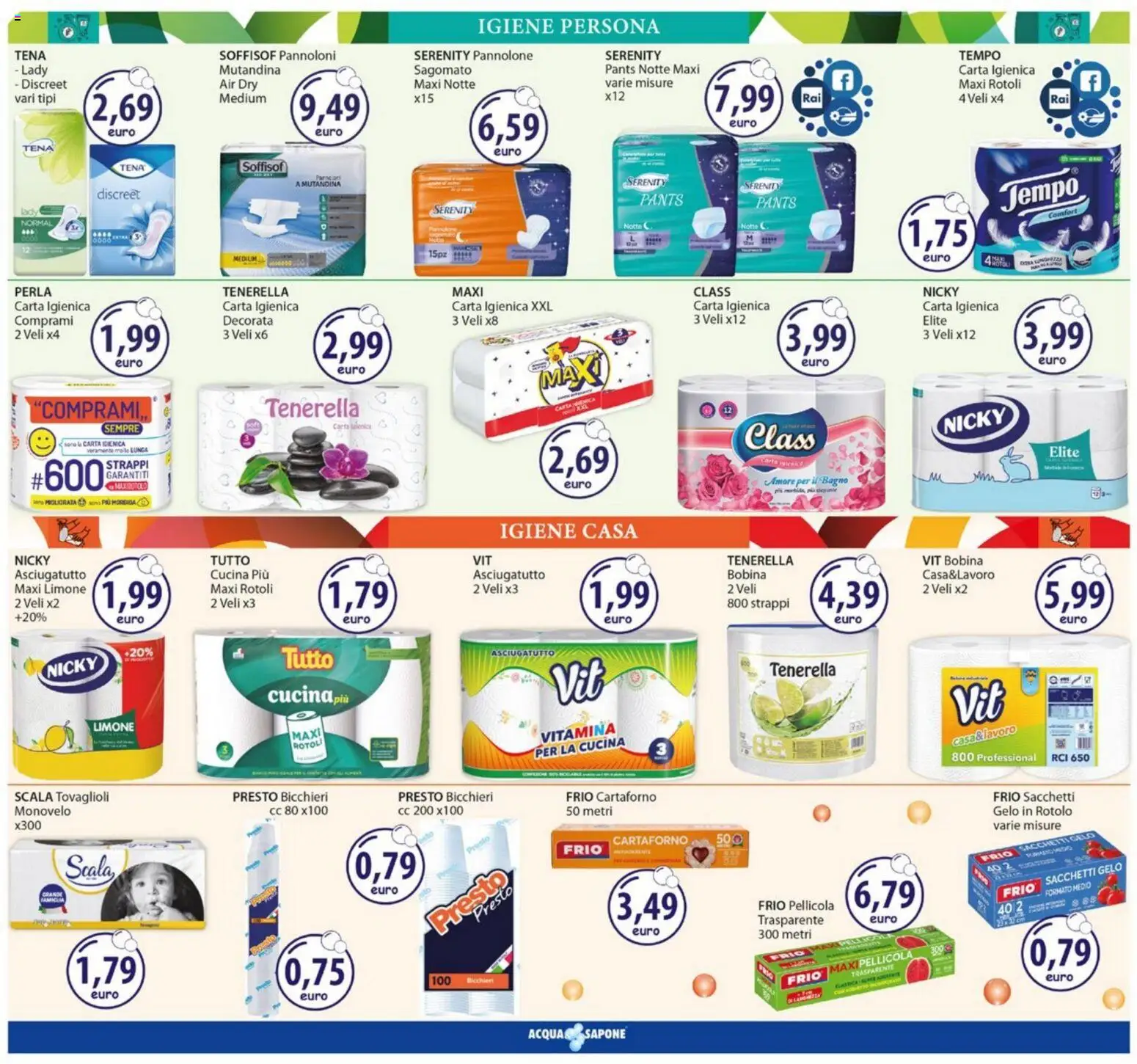 Volantino Acqua e Sapone del 23.02.2026 | Pagina: 13 | Prodotti: Carta igienica, Scala, Asciugatutto, Bagno