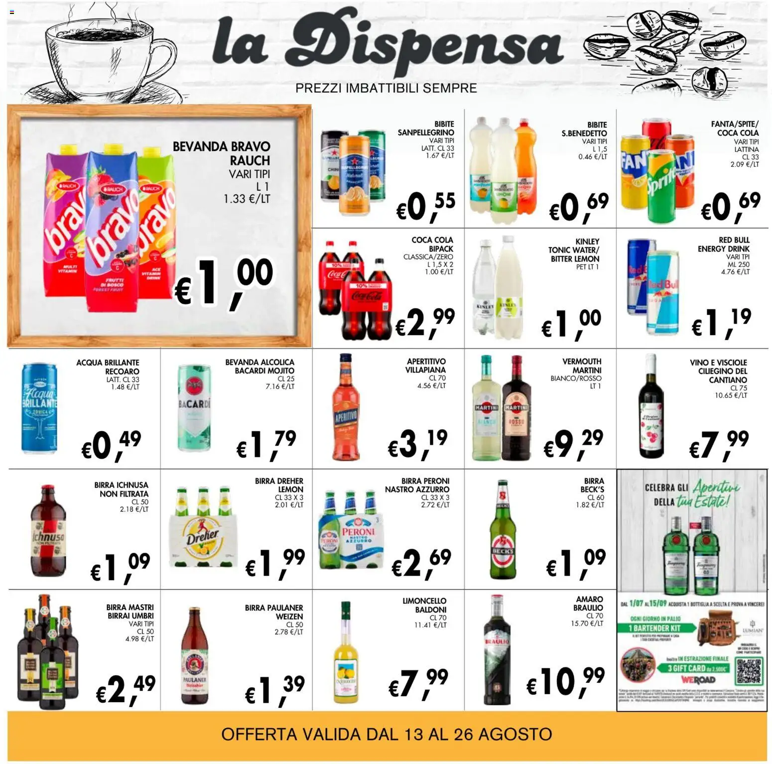 Volantino Coal del 13/08/2026 | Pagina: 18 | Prodotti: Dreher Birra, Birra, Limoncello, Red Bull