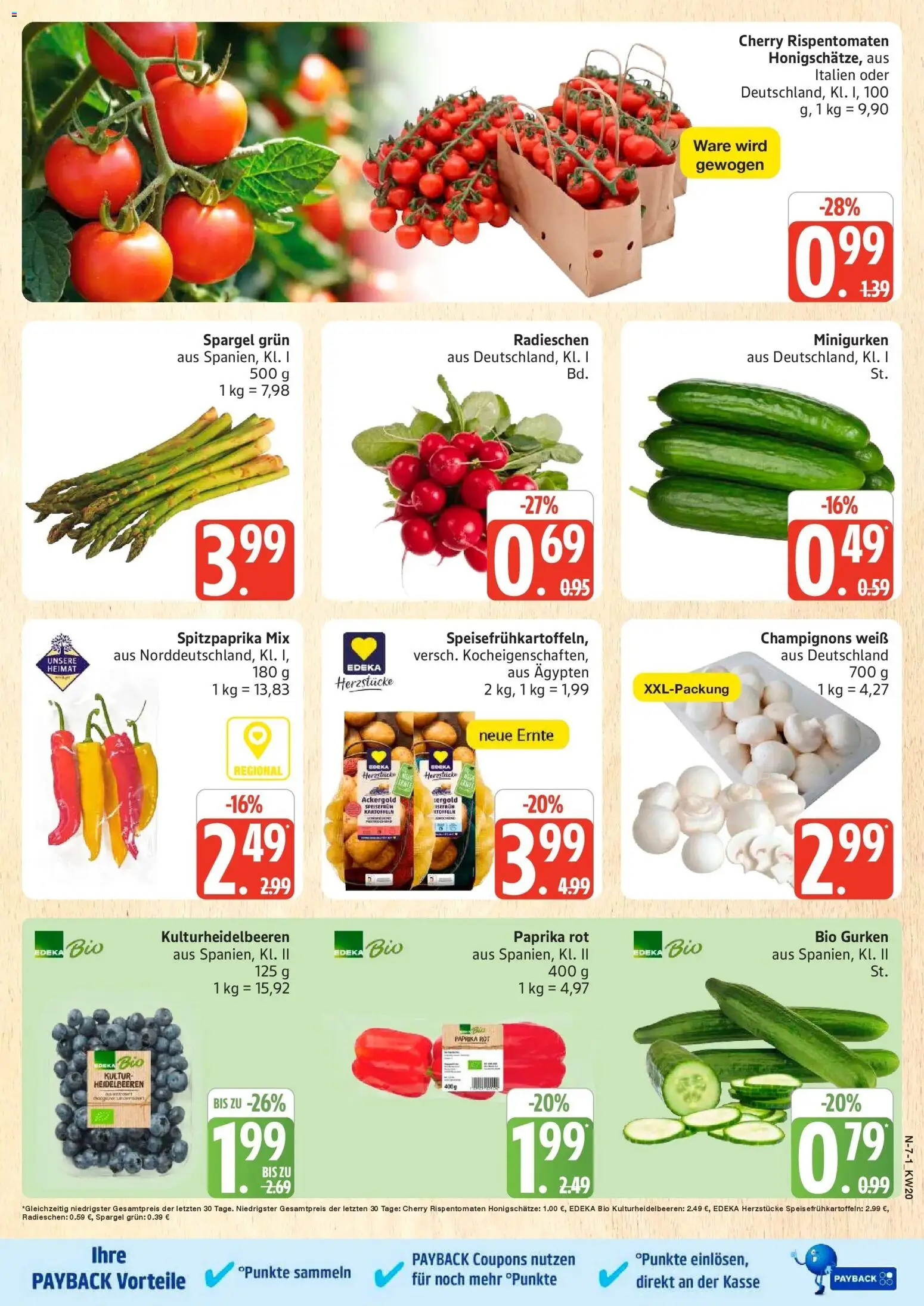 Marktkauf Prospekt Cuxhaven	 – gültig ab 10.05.2026 | Seite: 7 | Produkte: Heidelbeeren, Champignons, Kartoffeln, Gurken