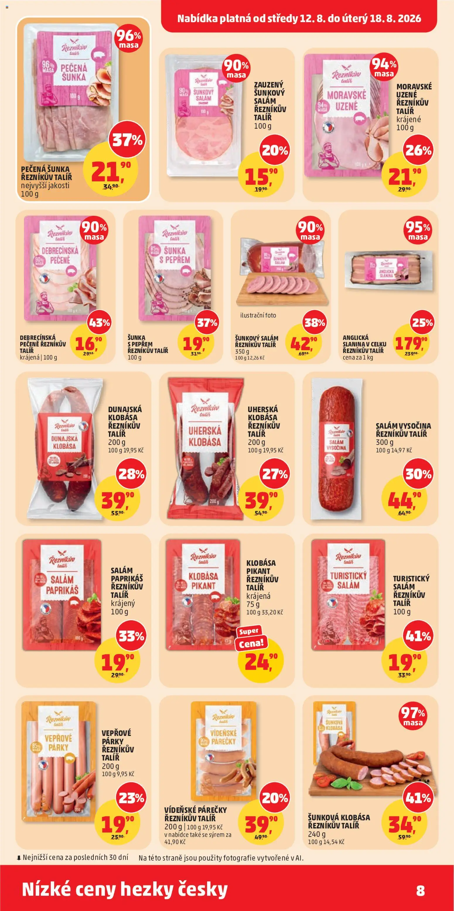 Penny Market leták od 12.08.2026 | Strana: 8 | Produkty: Vídeňské párky, Párky, Klobása, Paprika