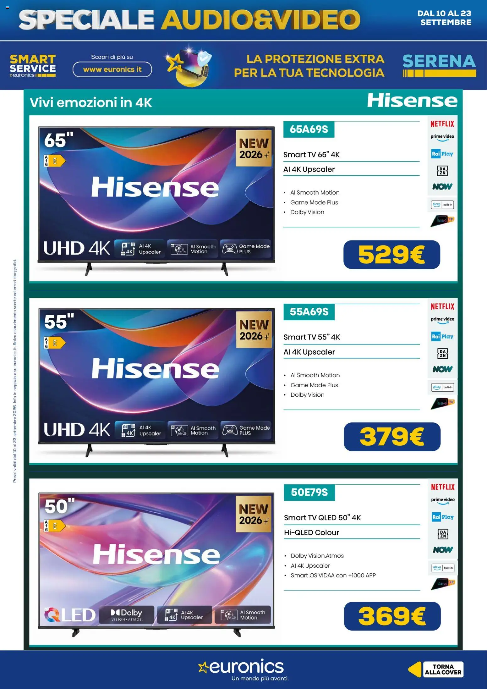 Volantino Euronics del 10/09/2026 | Pagina: 12 | Prodotti: smart TV, TV, Video