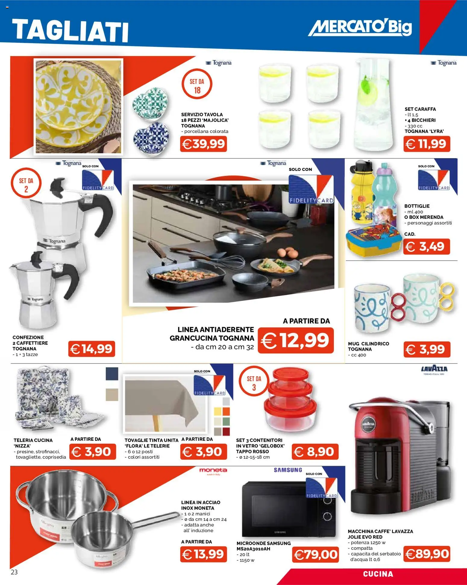 Volantino Mercatò del 25.05.2026 | Pagina: 23 | Prodotti: Caraffa, Microonde, Lavazza, Coprisedia