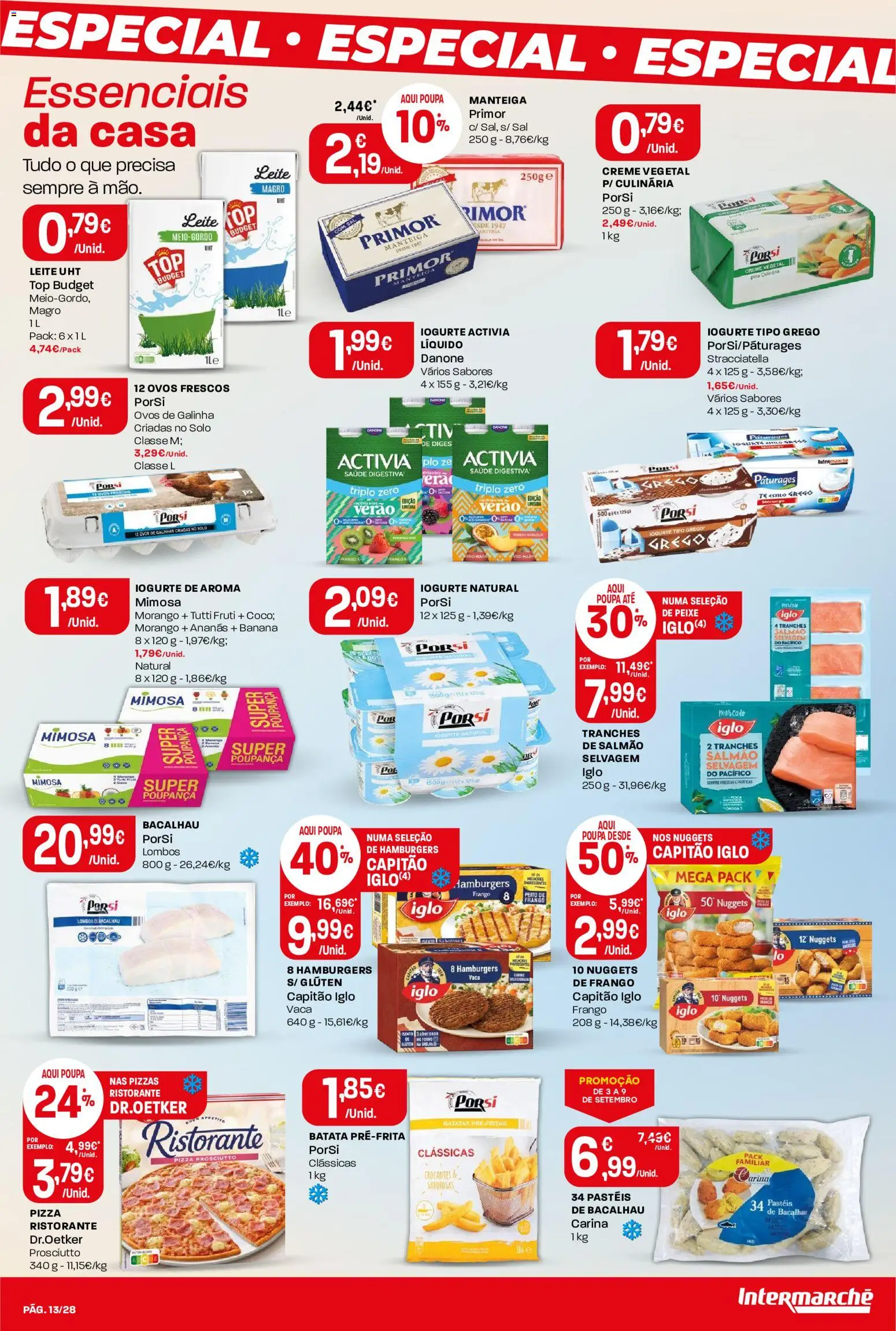 Intermarché Folheto Contact │ válido de 03/09/2026 | Página: 13 | Produtos: Banana, Iogurte, Peixe, Creme