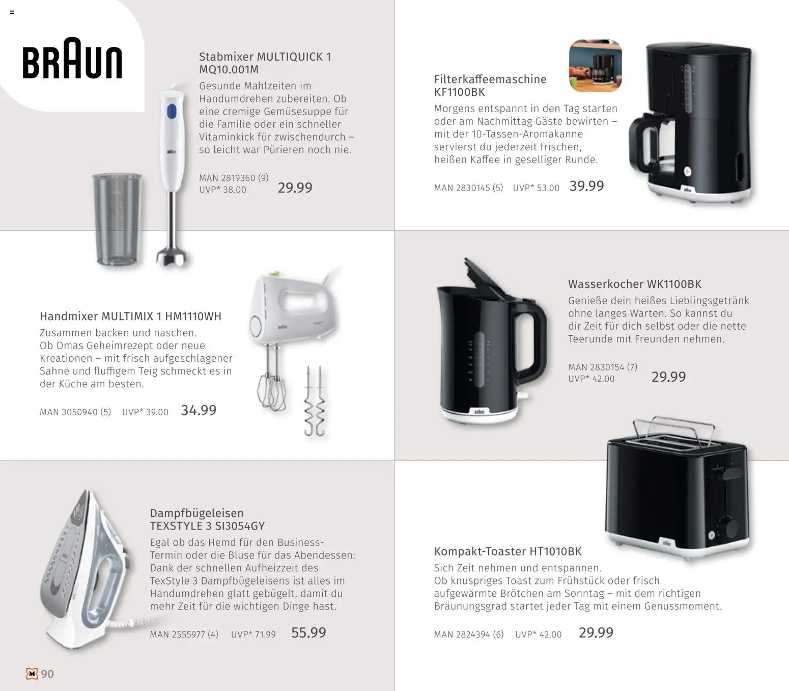 Müller Haushaltskatalog – gültig ab 01.10.2026 | Seite: 90 | Produkte: Wasserkocher, Handmixer, Hemd, Filterkaffeemaschine