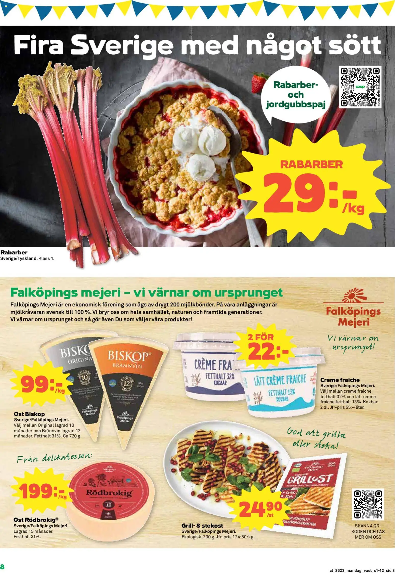 Coop reklamblad aktuell från 01.06.2026 | Sida: 8 | Produkter: Grill, Grillost, Creme fraiche, Ost