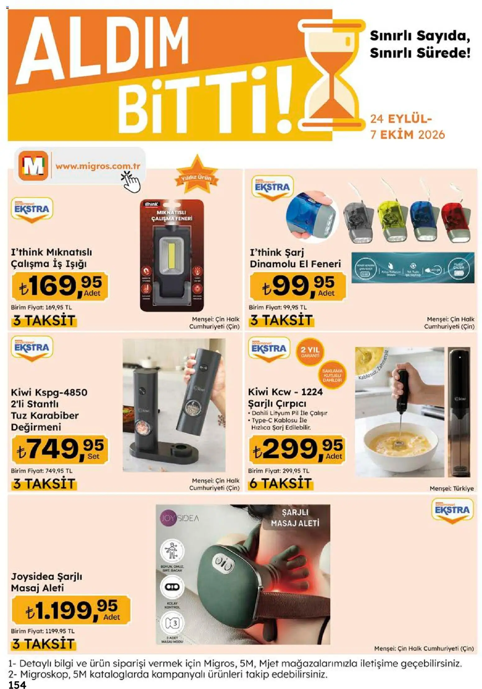 Migros Katalog - 5M Migroskop Dijital - 05 Ekim 2026 tarihinden itibaren geçerlidir | Sayfa: 154 | Ürünler: Çırpıcı, Pil, Karabiber, Tuz