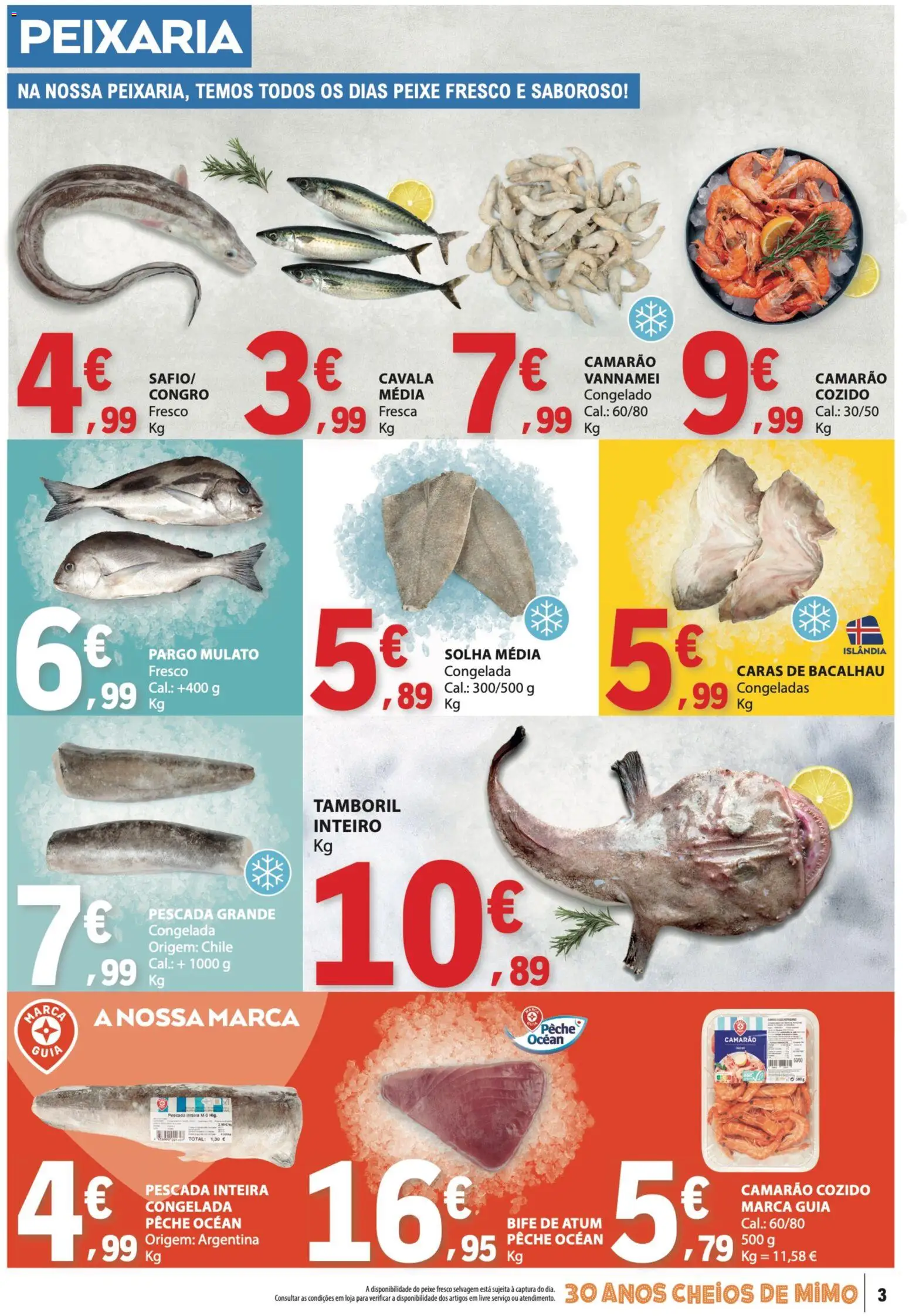 E.Leclerc folheto │ válido de 10/09/2026 | Página: 3 | Produtos: Pescada, Camarão, Peixe, Bife