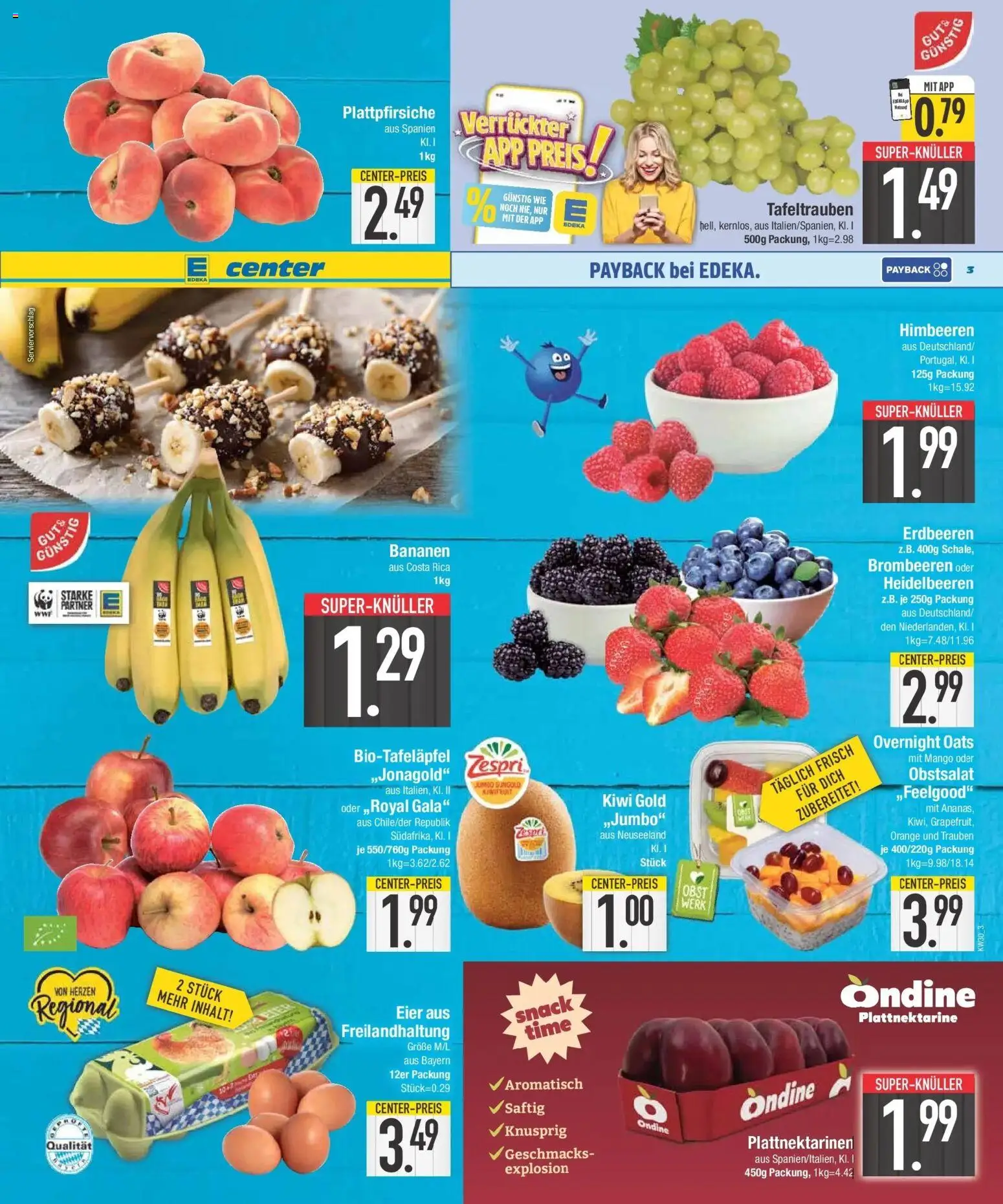 E center Prospekt Wertingen – gültig ab 20.07.2026 | Seite: 3 | Produkte: Himbeeren, Obst, Mango, Kiwi